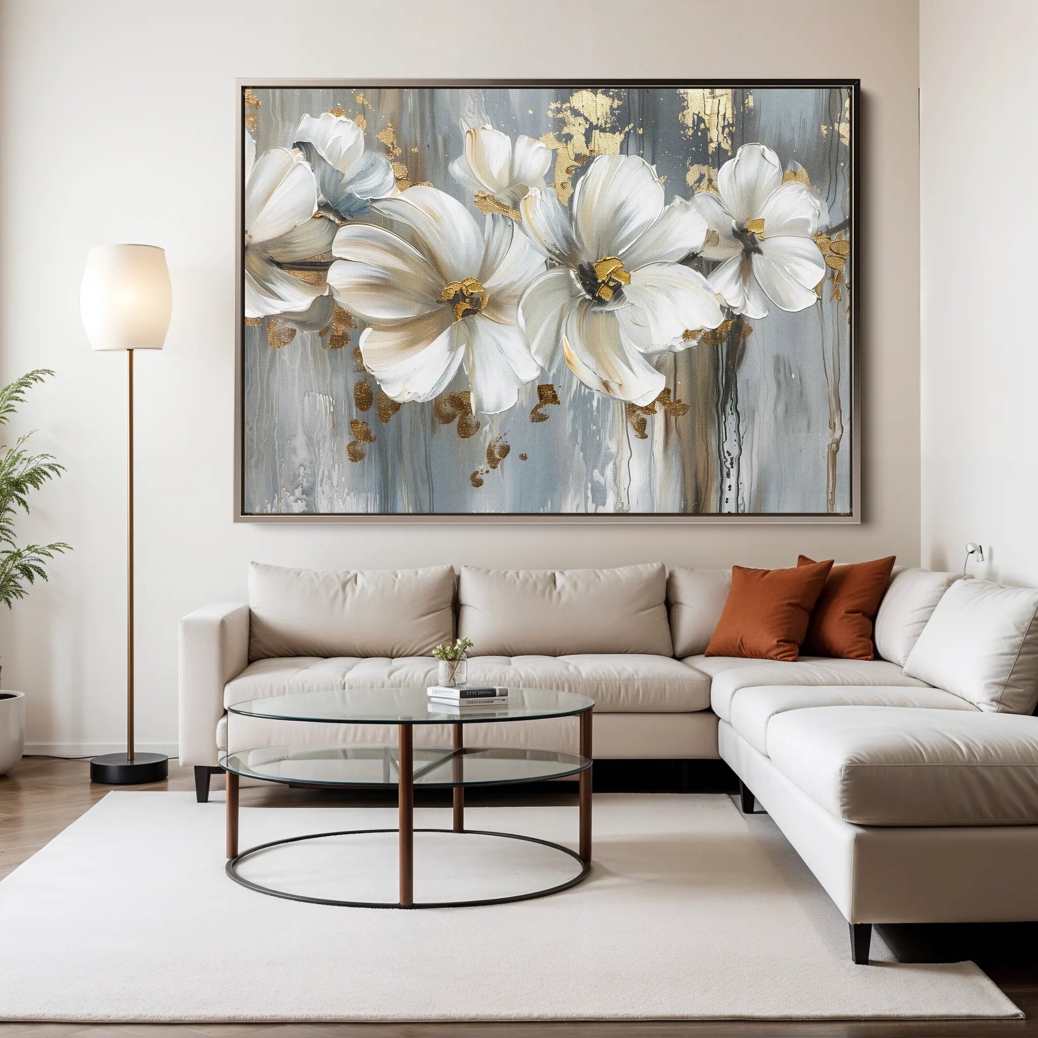 Floral Canvas Wall Art WAD592-F 90 x 60 cm / Stretched on hidden frame