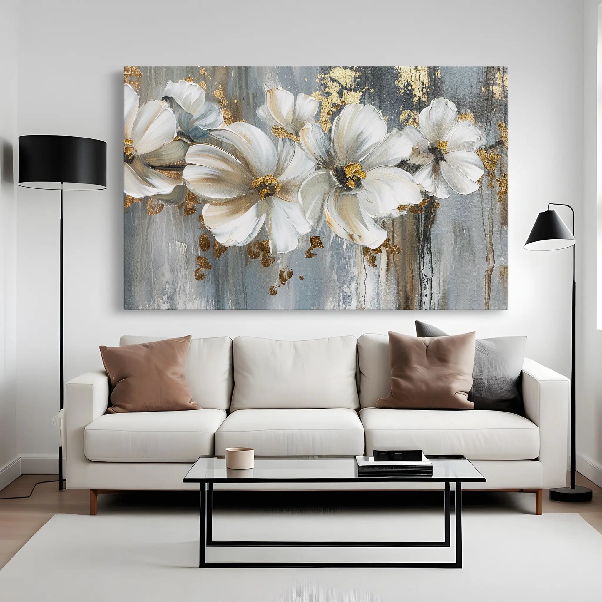 Floral Canvas Wall Art WAD592-F 90 x 60 cm / Stretched on hidden frame