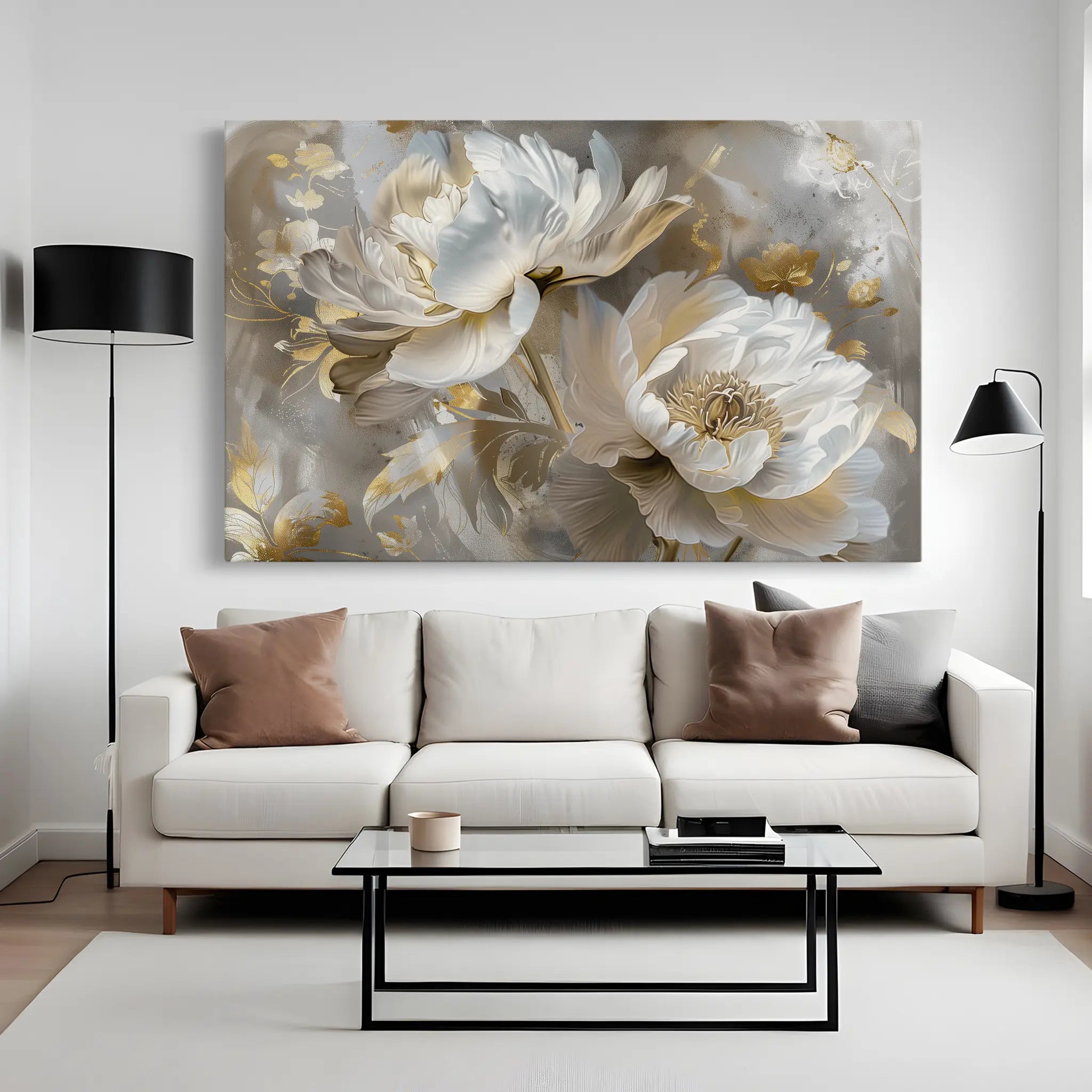 Floral Canvas Wall Art WAD593-F 90 x 60 cm / Stretched on hidden frame