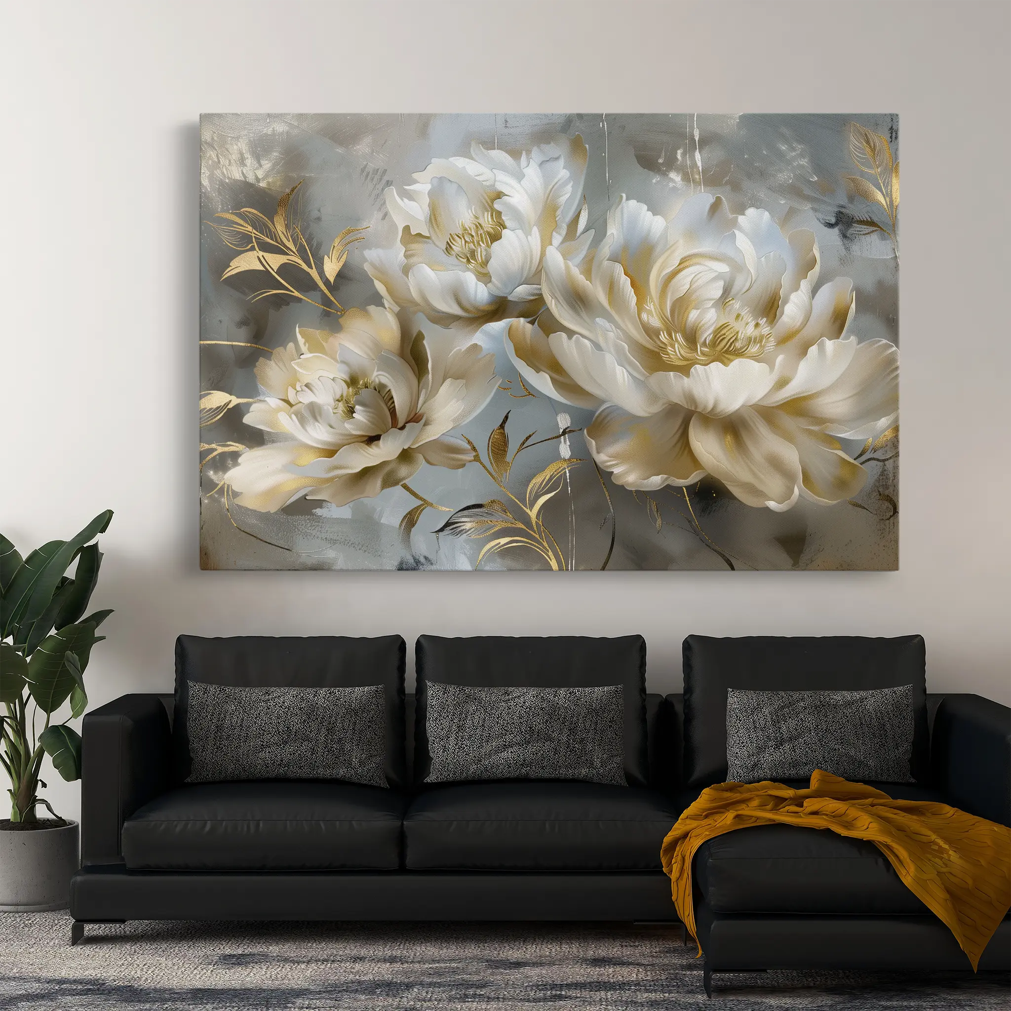 Floral Canvas Wall Art WAD594-F 90 x 60 cm / Stretched on hidden frame