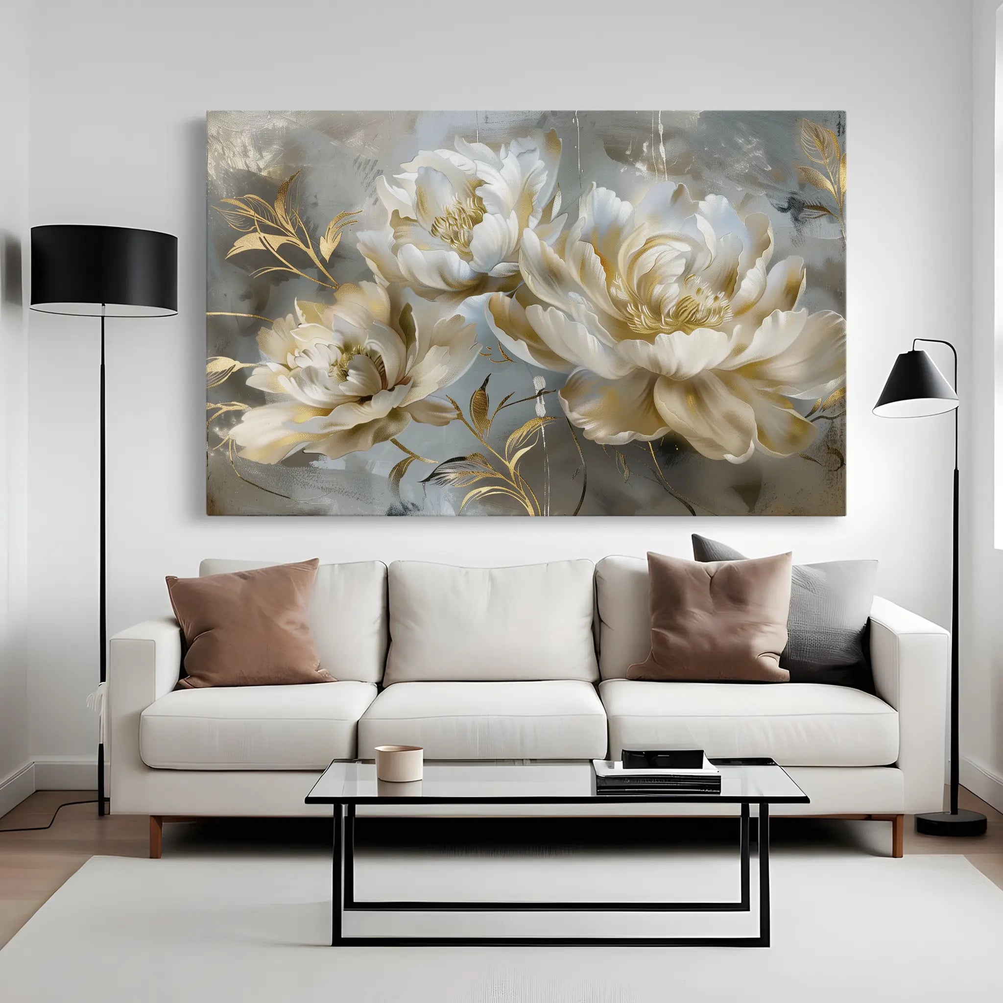 Floral Canvas Wall Art WAD594-F 90 x 60 cm / Stretched on hidden frame