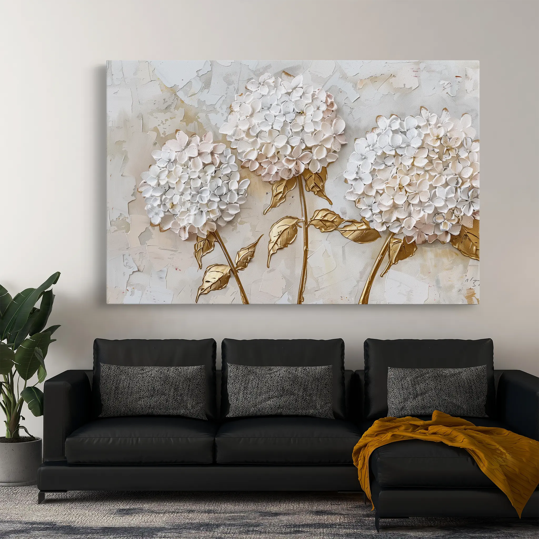 Floral Canvas Wall Art WAD595-F 90 x 60 cm / Stretched on hidden frame