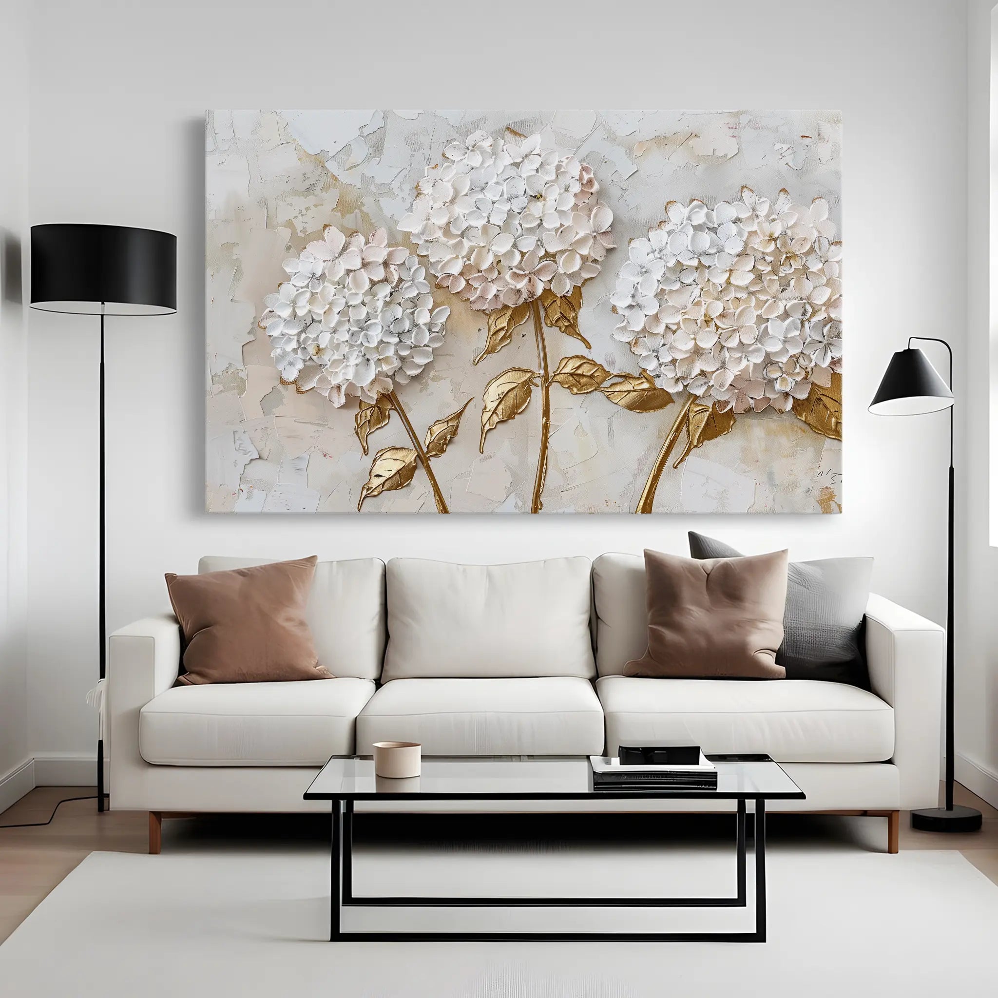 Floral Canvas Wall Art WAD595-F 90 x 60 cm / Stretched on hidden frame