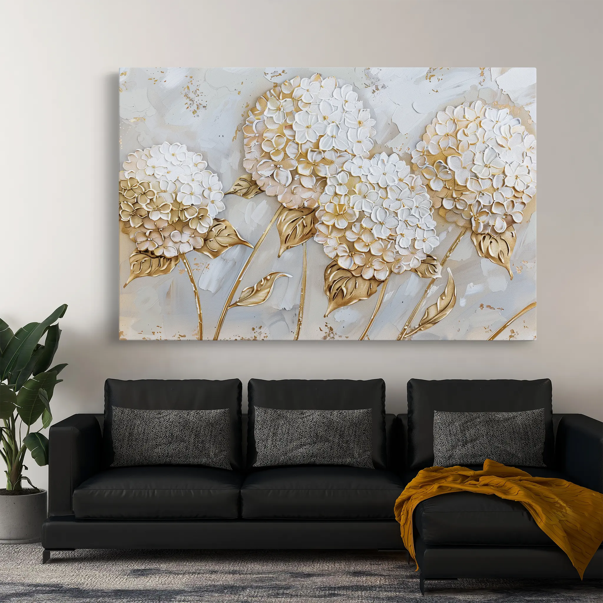 Floral Canvas Wall Art WAD596-F 90 x 60 cm / Stretched on hidden frame