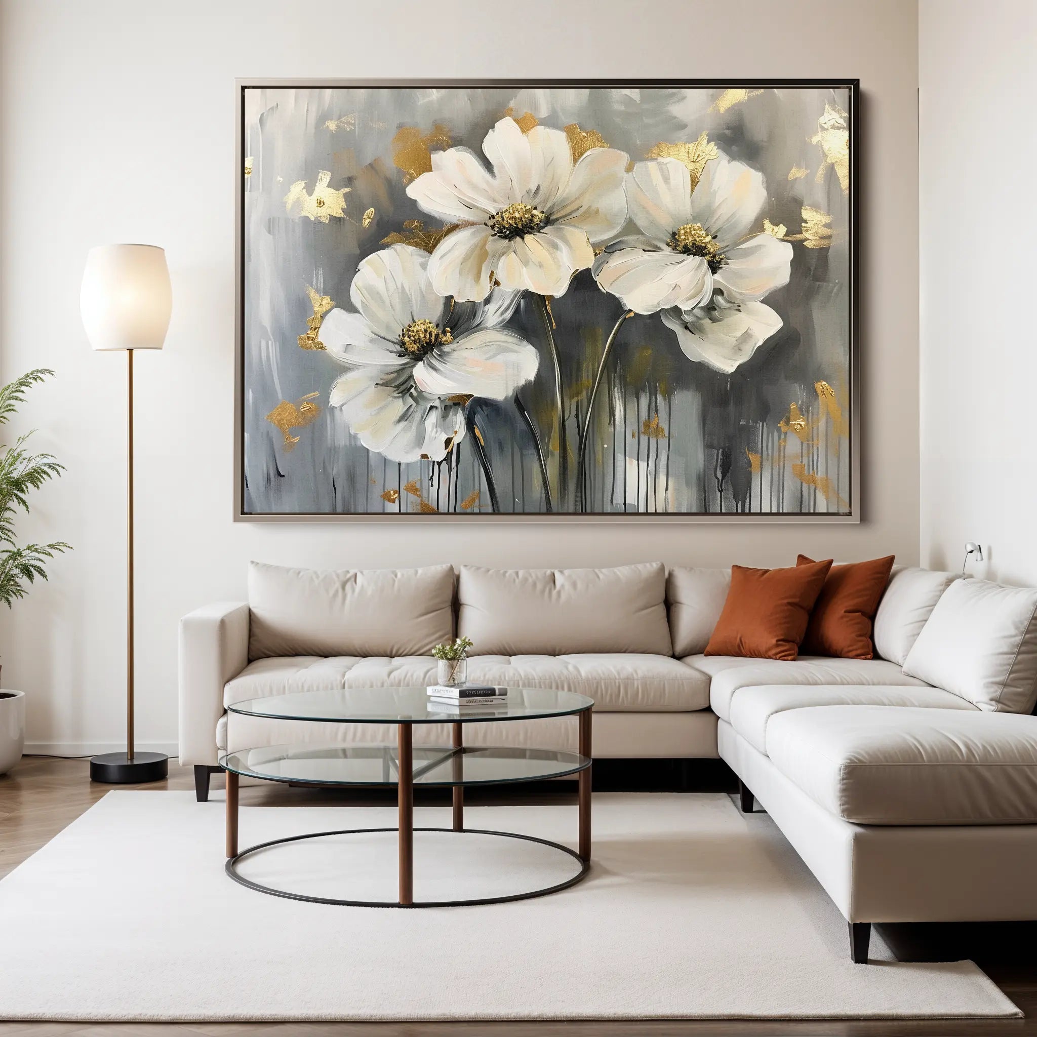 Floral Canvas Wall Art WAD598-F 90 x 60 cm / Stretched on hidden frame