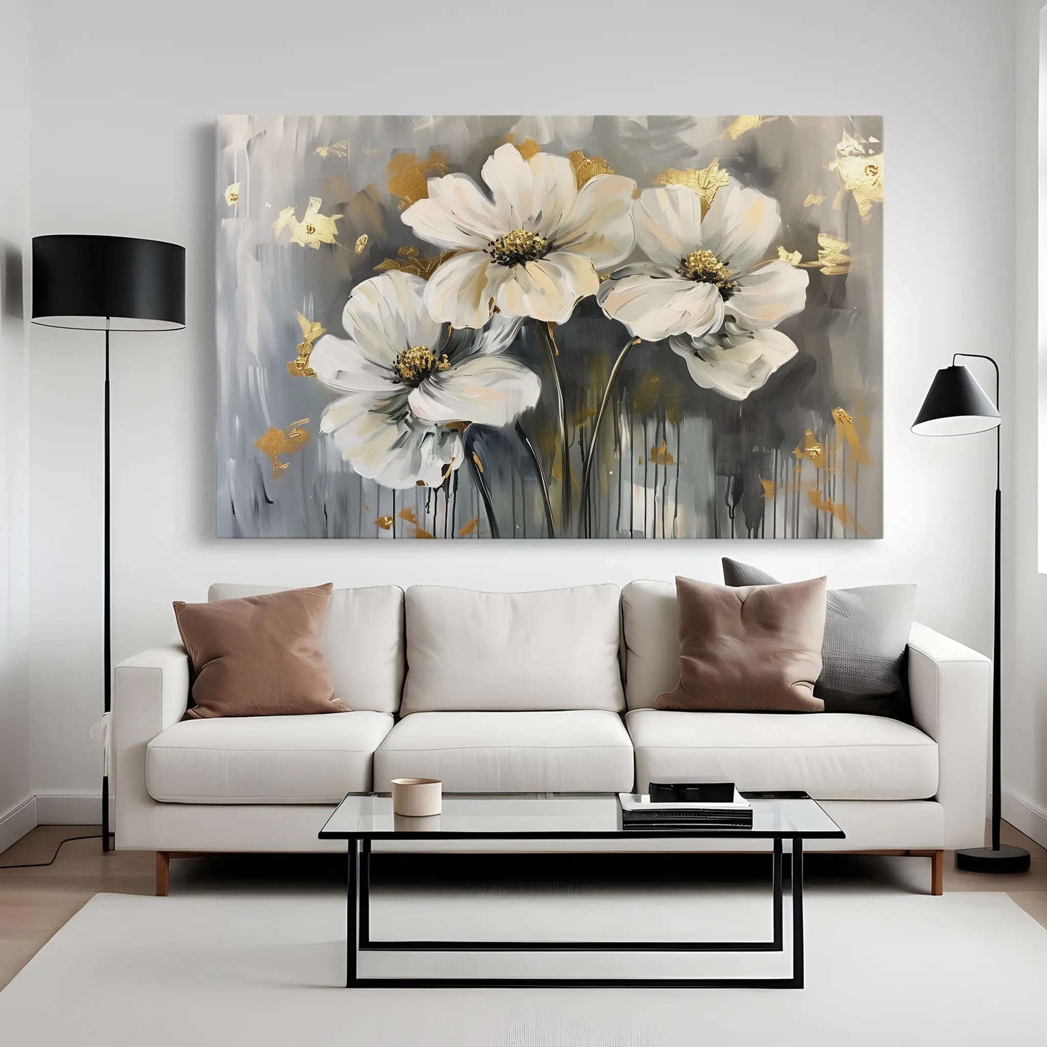 Floral Canvas Wall Art WAD598-F 90 x 60 cm / Stretched on hidden frame