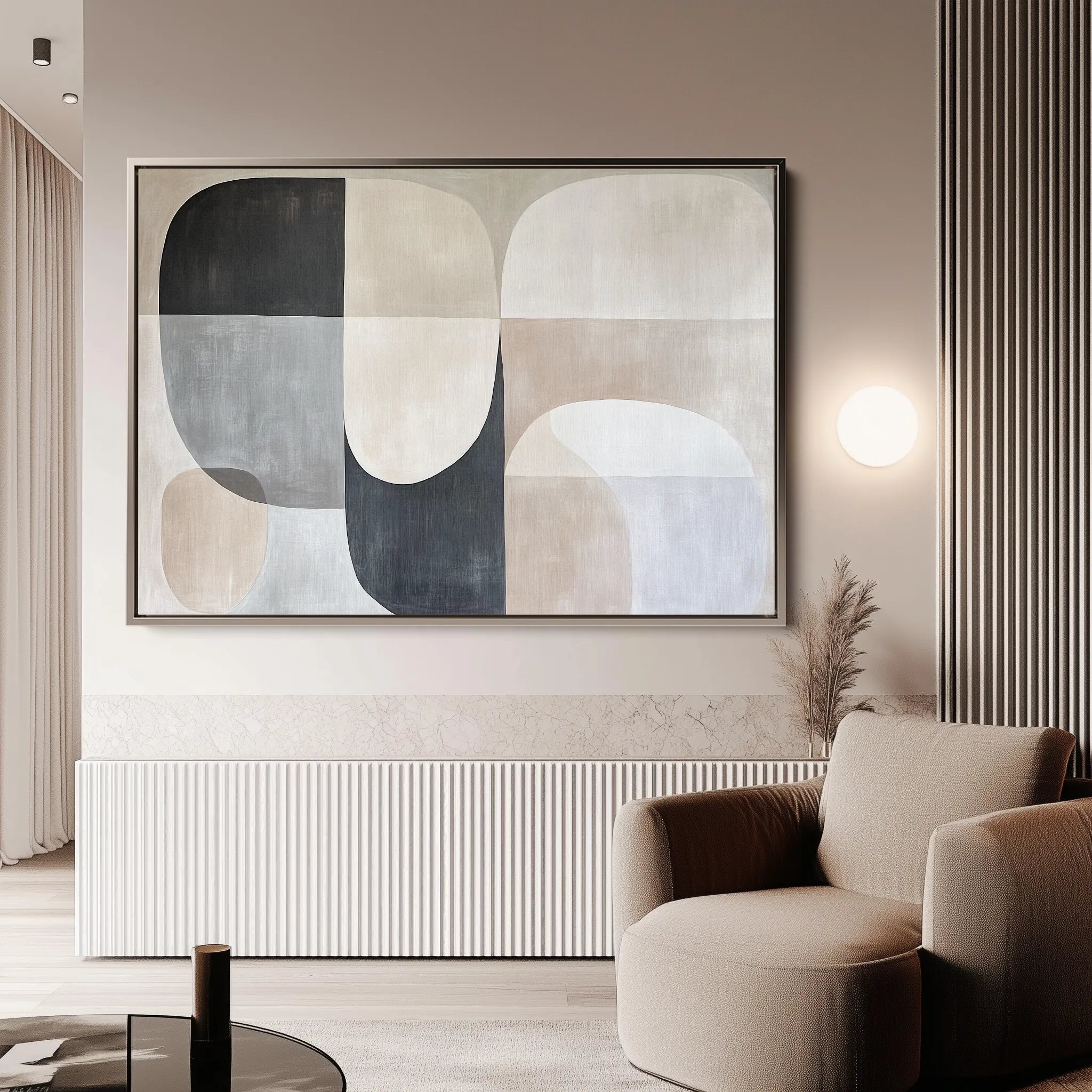 Abstract Canvas Wall Art WAD599-A 90 x 60 cm / Stretched on hidden frame