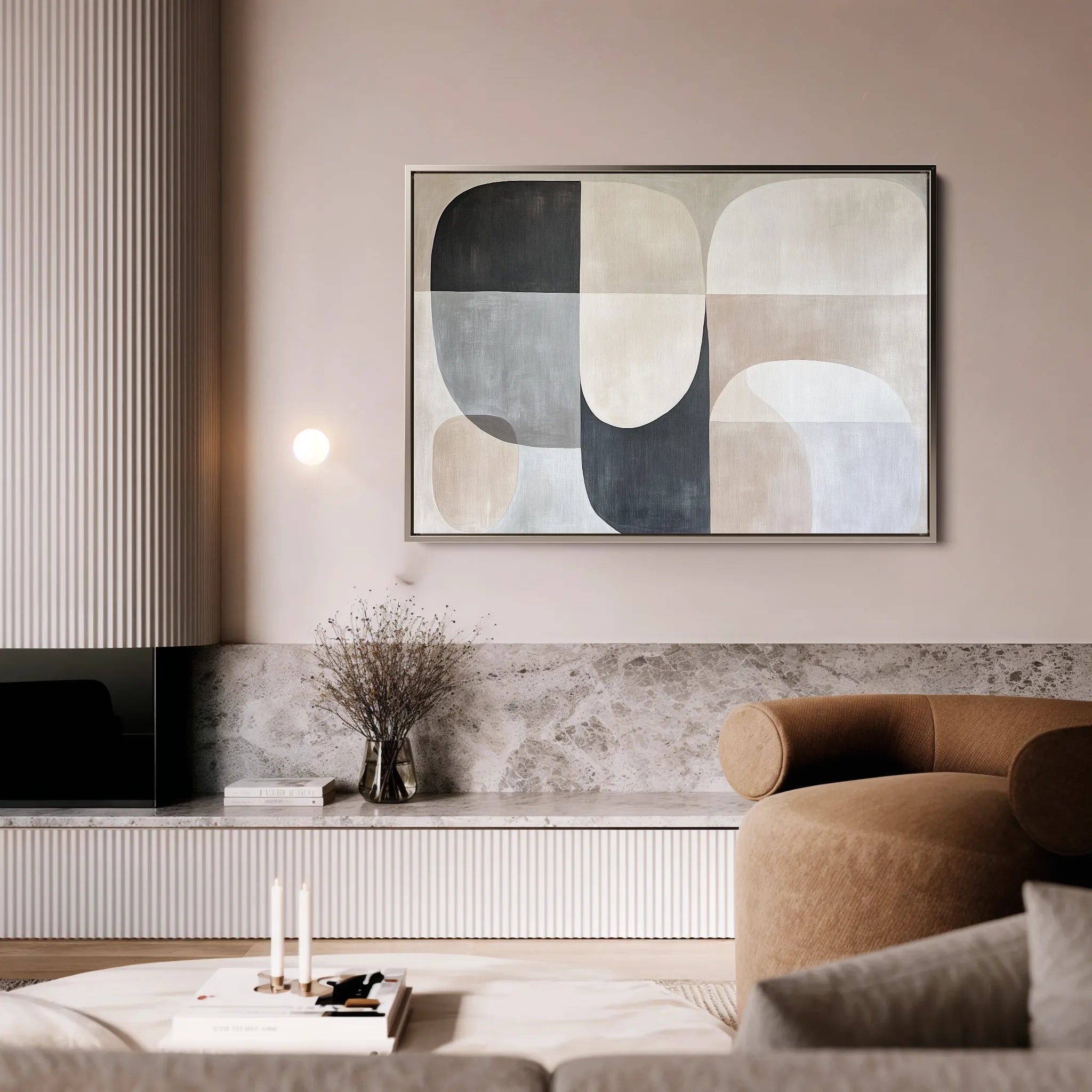 Abstract Canvas Wall Art WAD599-A 90 x 60 cm / Stretched on hidden frame