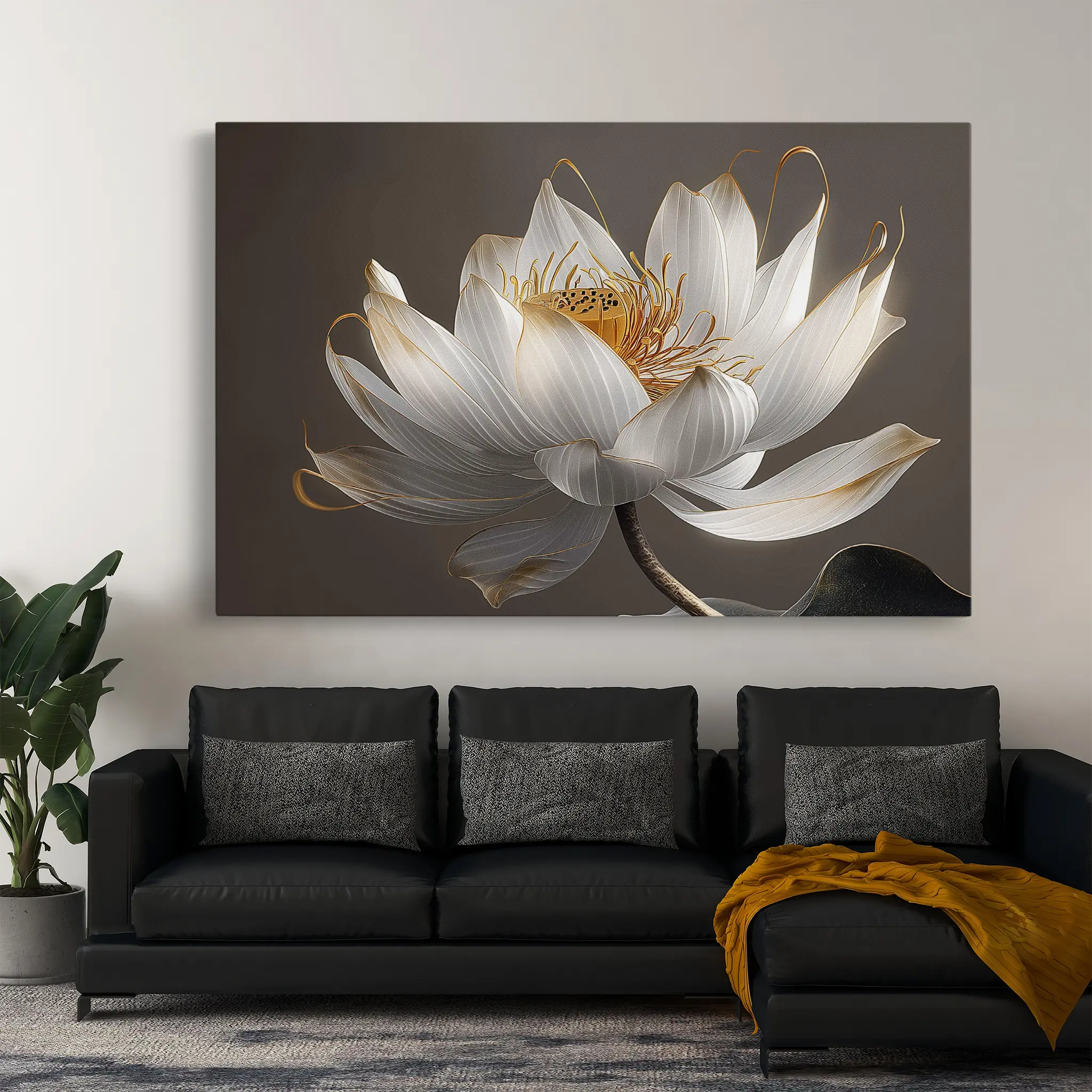 Floral Canvas Wall Art WAD599-F 90 x 60 cm / Stretched on hidden frame