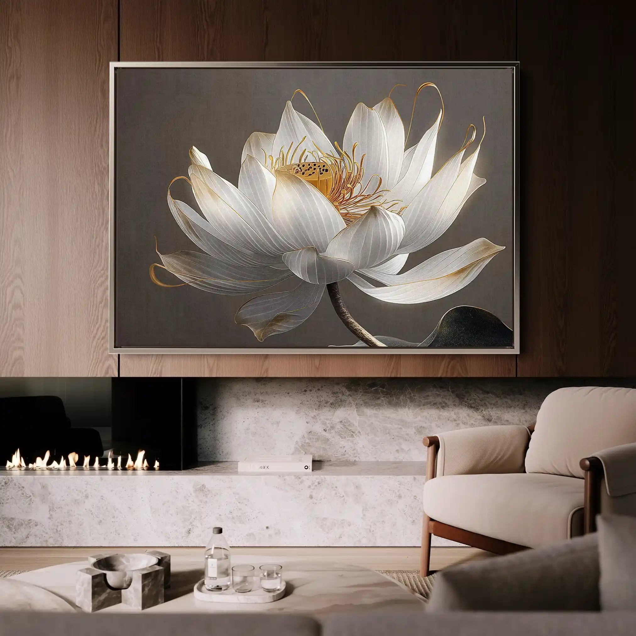 Floral Canvas Wall Art WAD599-F 90 x 60 cm / Stretched on hidden frame