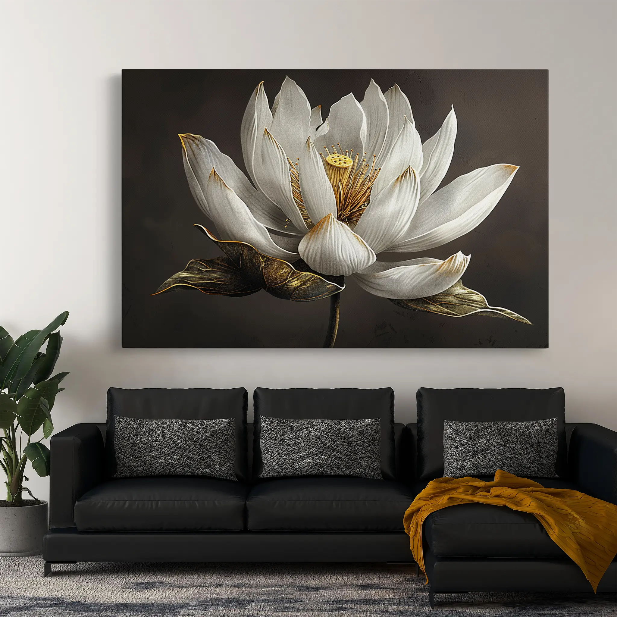 Floral Canvas Wall Art WAD600-F 90 x 60 cm / Stretched on hidden frame