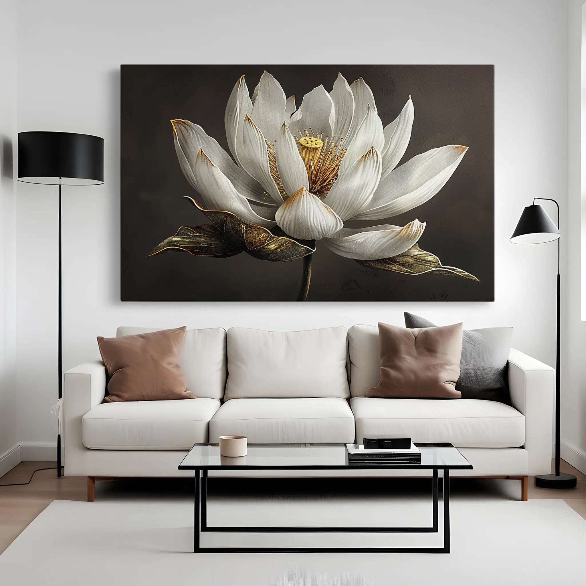 Floral Canvas Wall Art WAD600-F 90 x 60 cm / Stretched on hidden frame