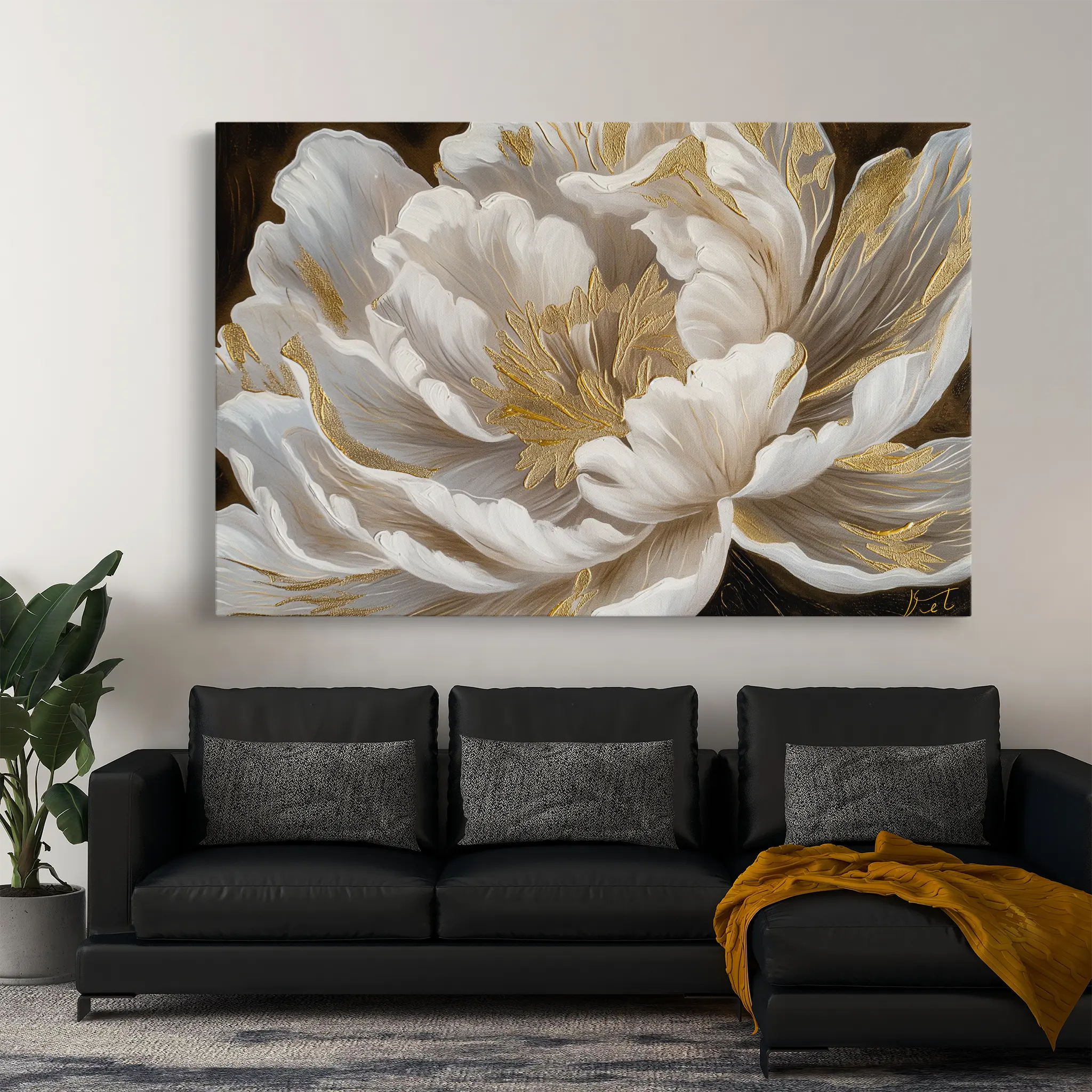 Floral Canvas Wall Art WAD602-F 90 x 60 cm / Stretched on hidden frame