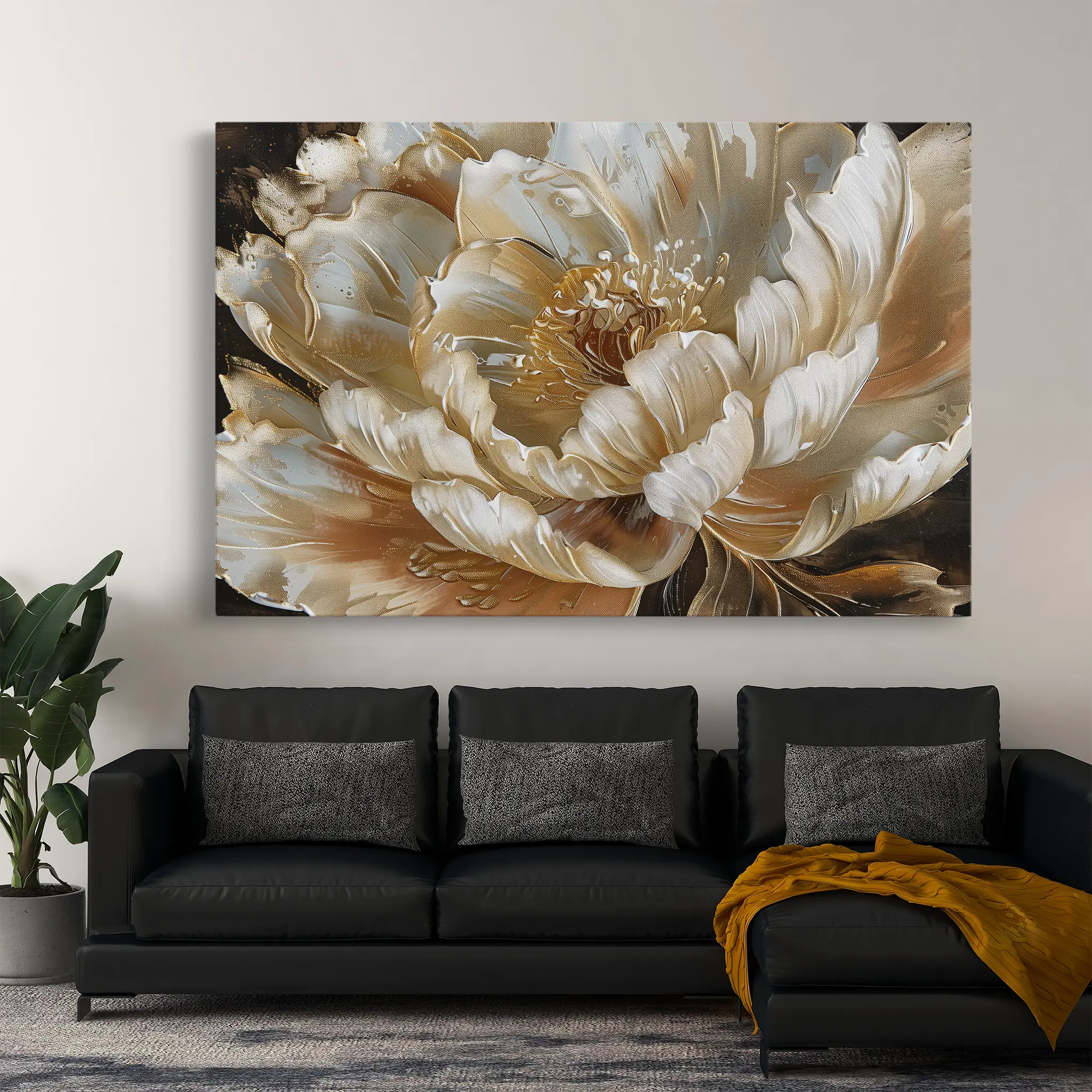 Floral Canvas Wall Art WAD604-F 90 x 60 cm / Stretched on hidden frame