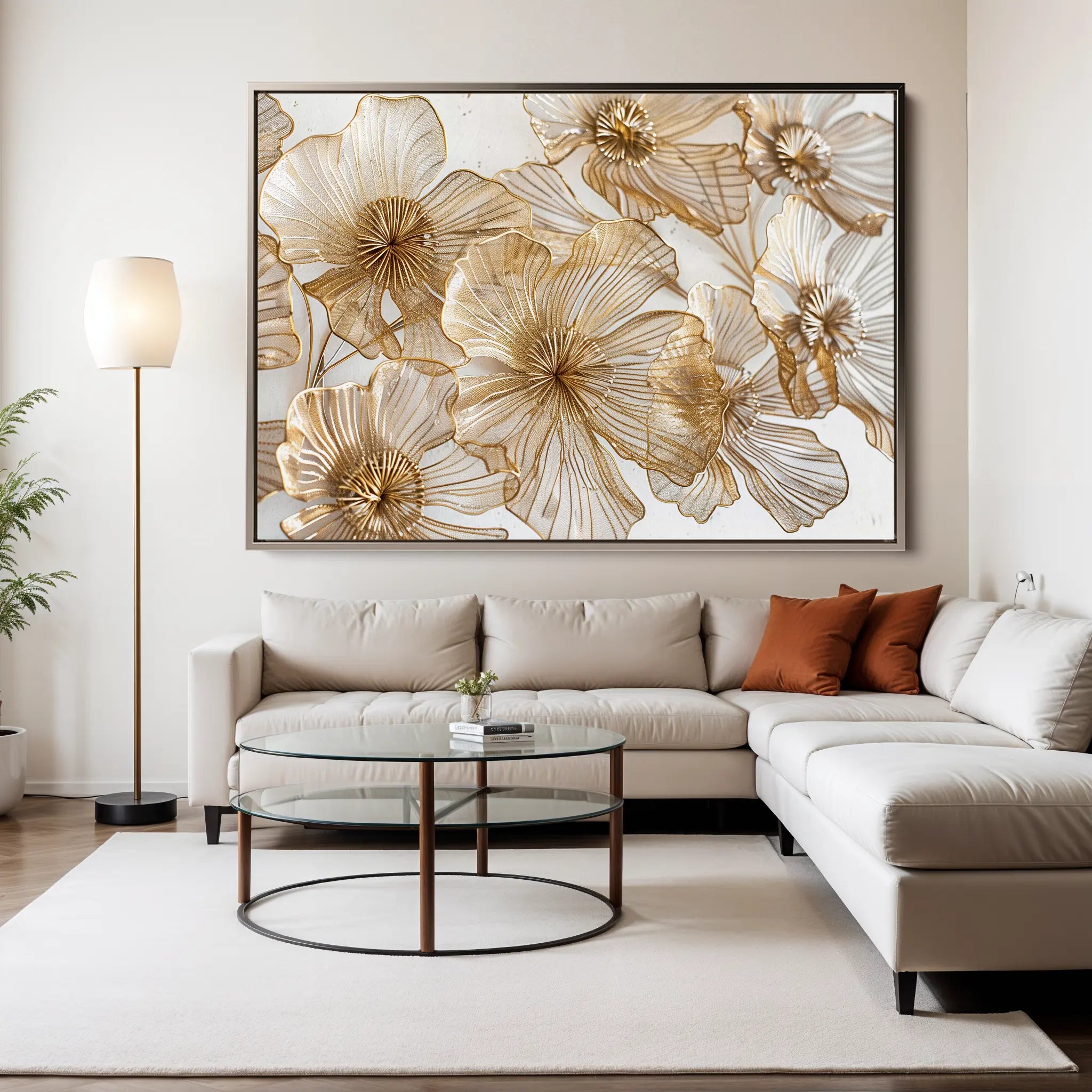 Floral Canvas Wall Art WAD608-F 90 x 60 cm / Stretched on hidden frame