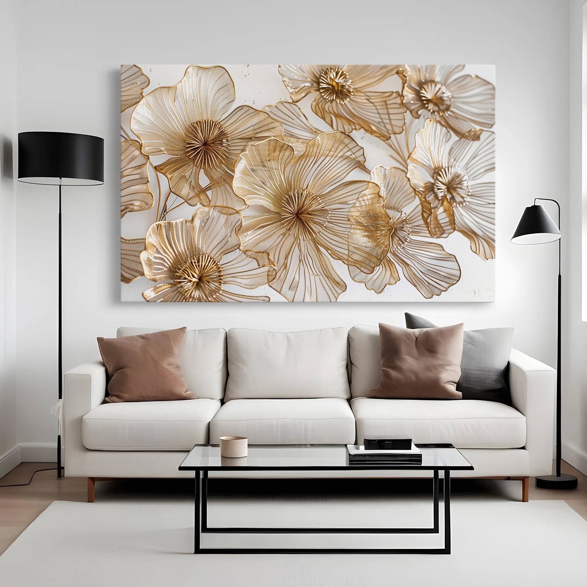 Floral Canvas Wall Art WAD608-F 90 x 60 cm / Stretched on hidden frame