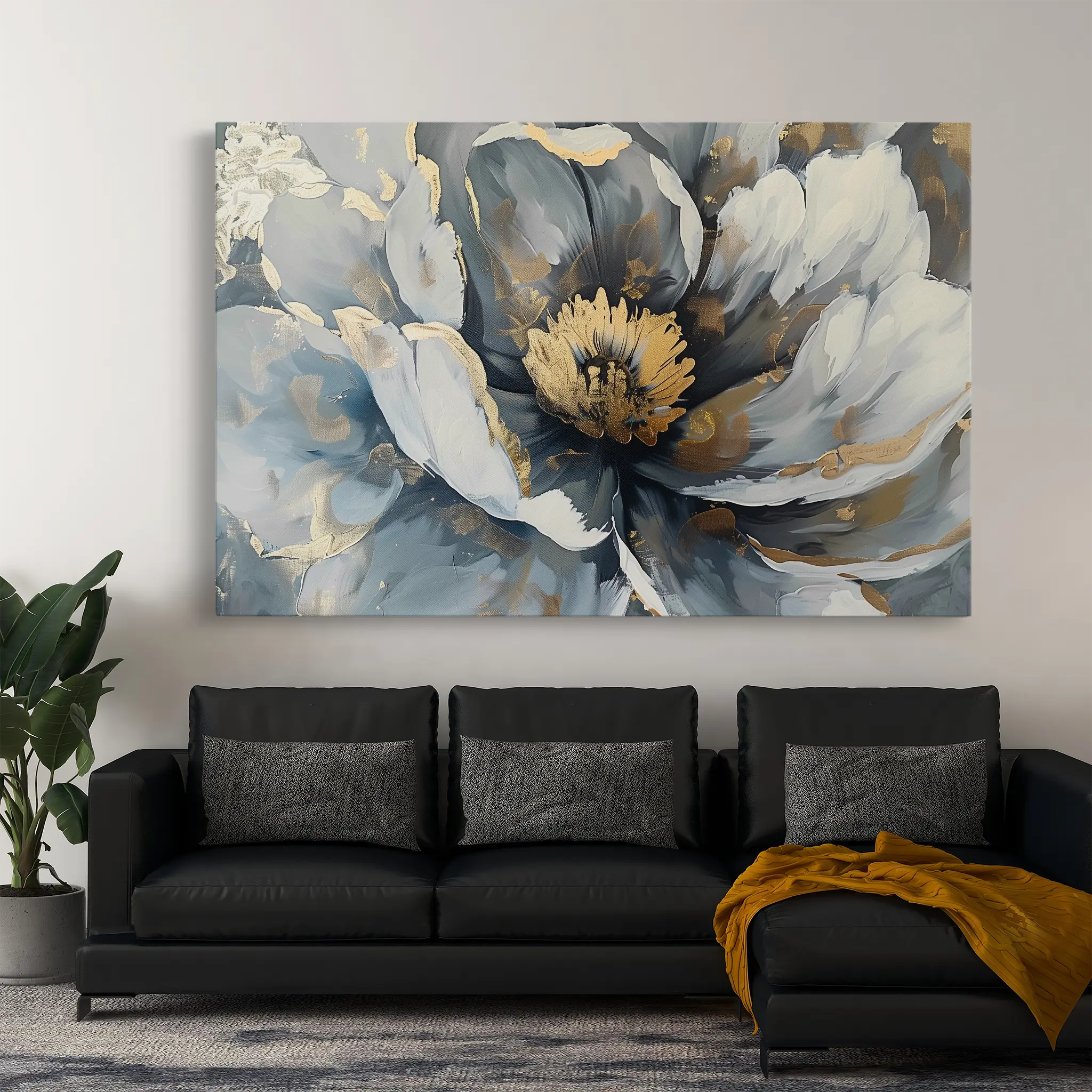 Floral Canvas Wall Art WAD610-F 90 x 60 cm / Stretched on hidden frame