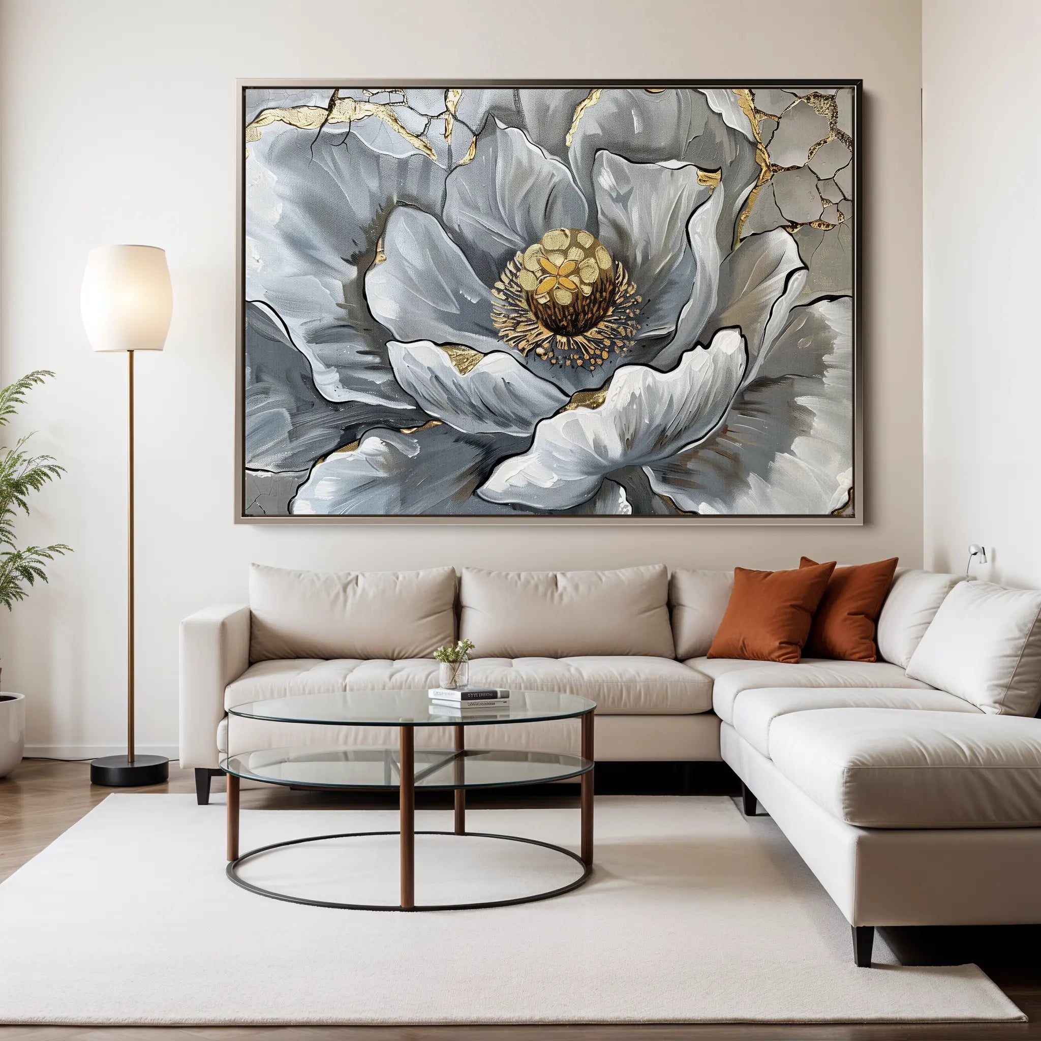 Floral Canvas Wall Art WAD611-F 90 x 60 cm / Stretched on hidden frame