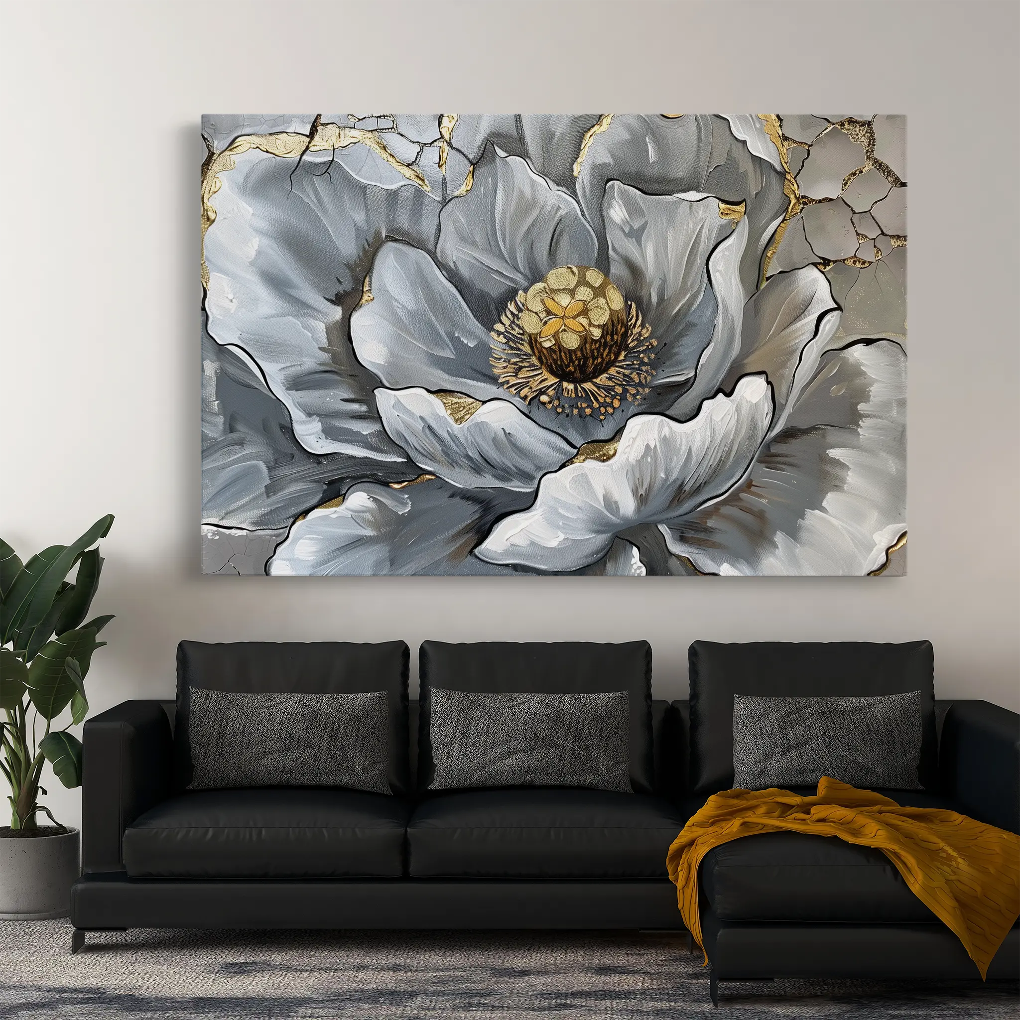 Floral Canvas Wall Art WAD611-F 90 x 60 cm / Stretched on hidden frame