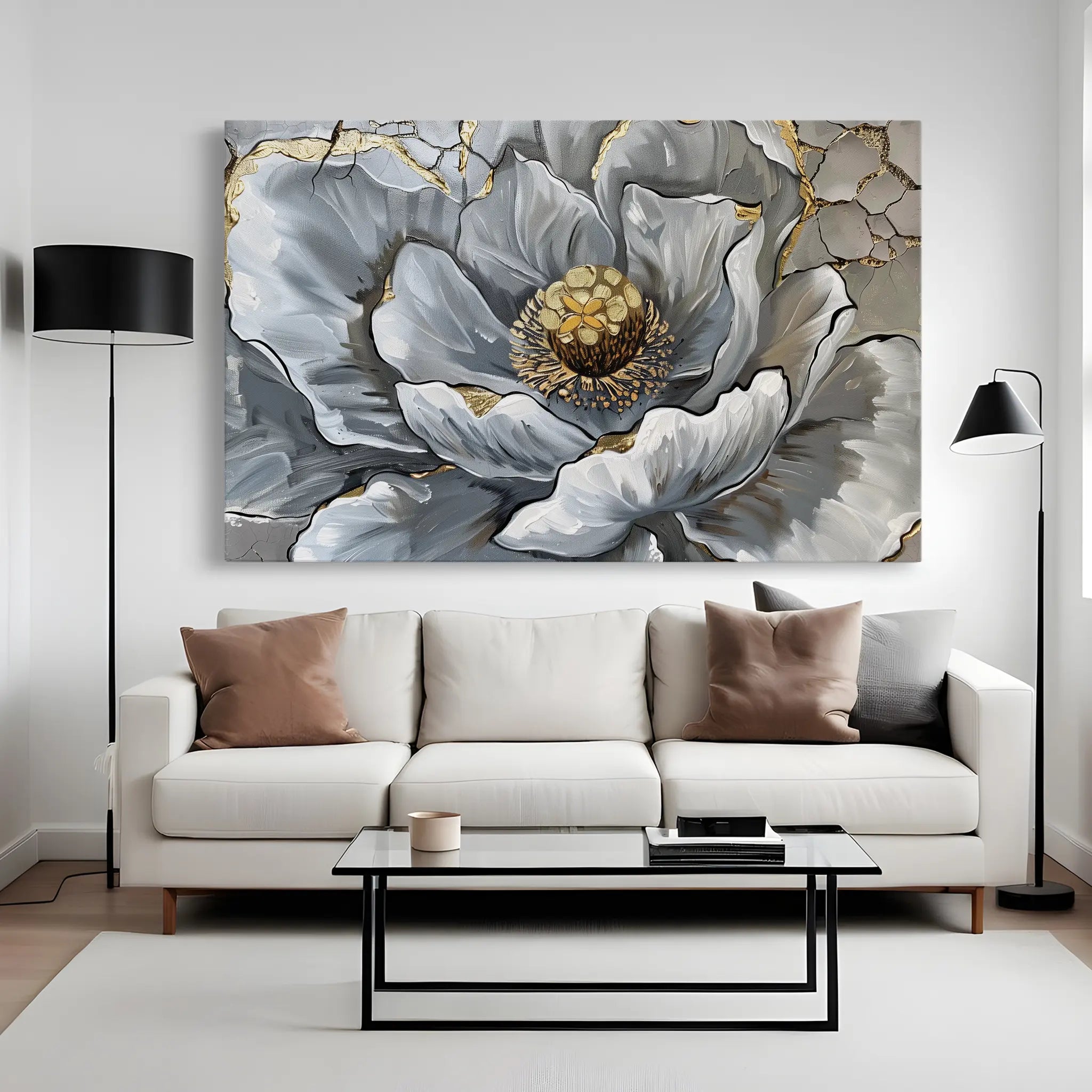 Floral Canvas Wall Art WAD611-F 90 x 60 cm / Stretched on hidden frame