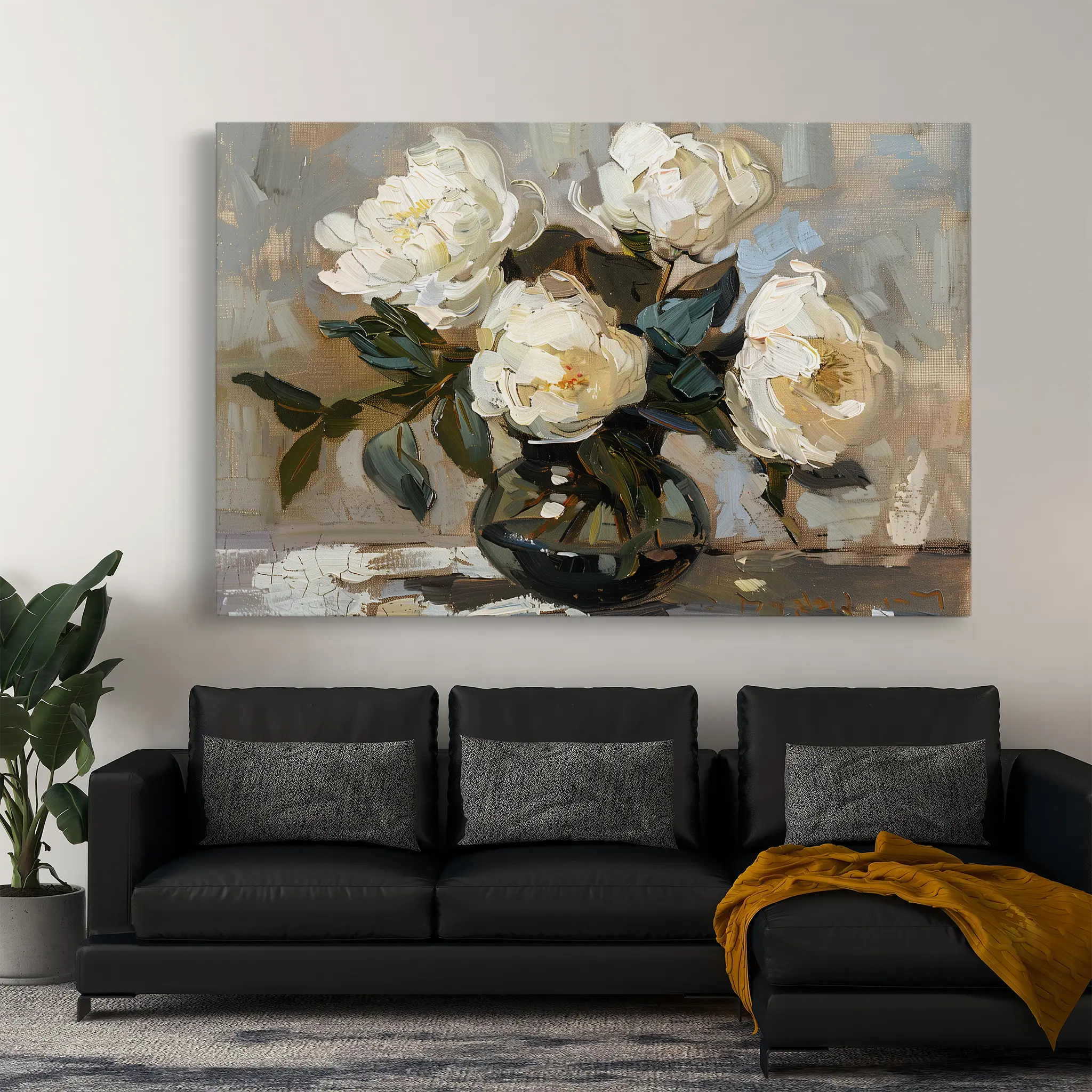 Floral Canvas Wall Art WAD612-F 90 x 60 cm / Stretched on hidden frame