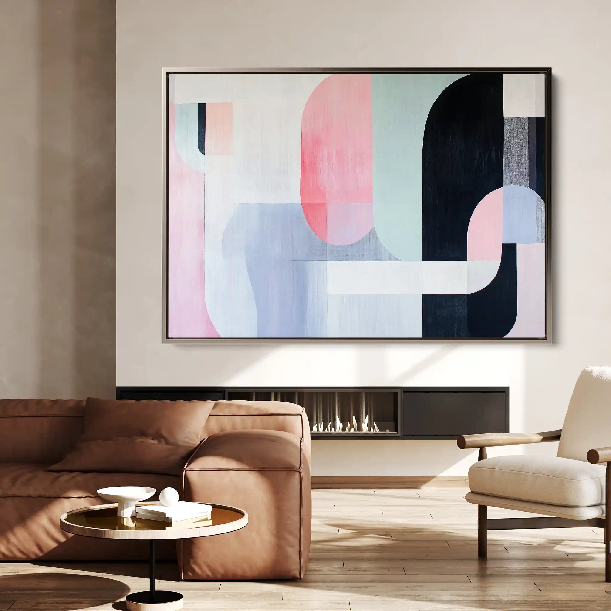 Abstract Canvas Wall Art WAD615-A 90 x 60 cm / Stretched on hidden frame
