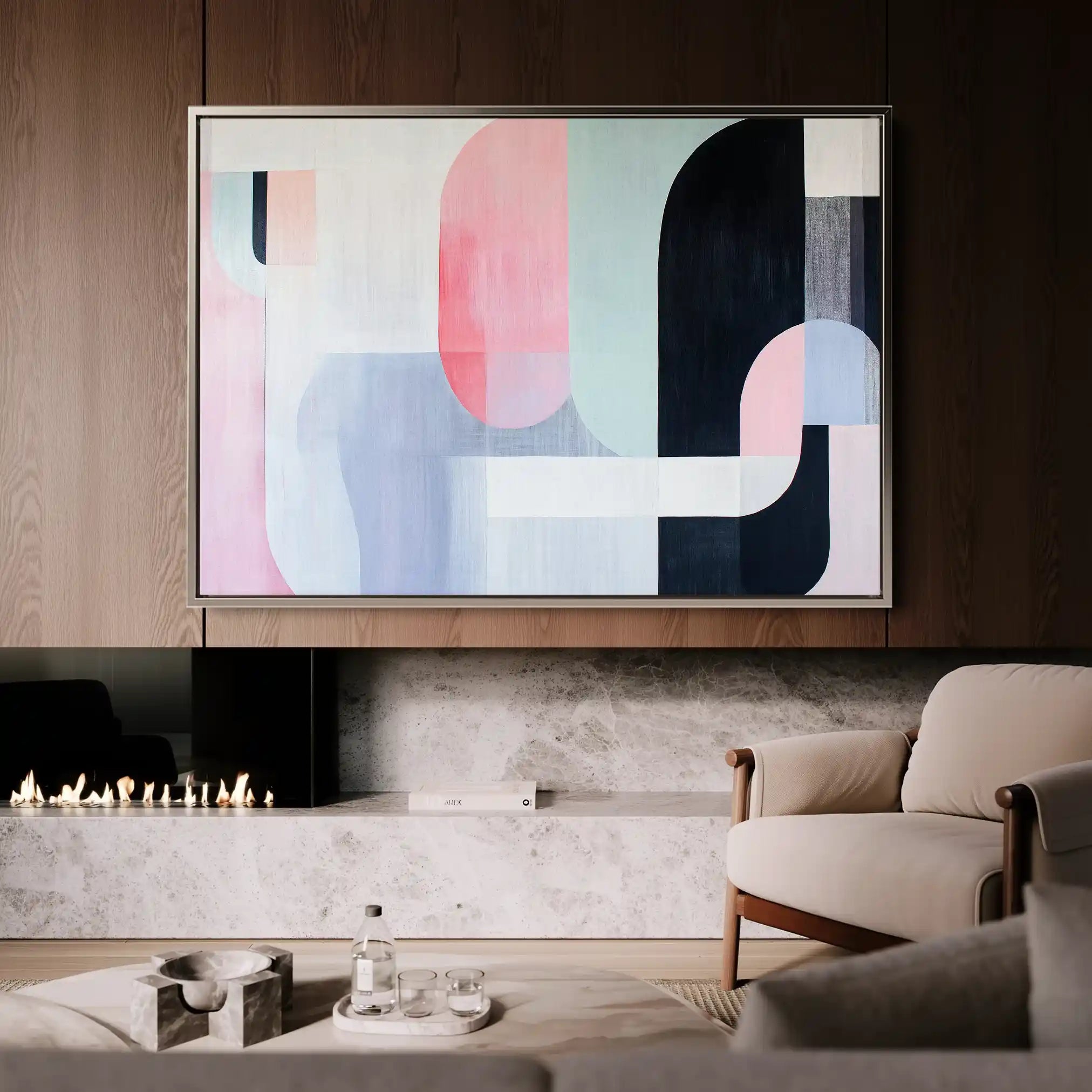 Abstract Canvas Wall Art WAD615-A 90 x 60 cm / Stretched on hidden frame