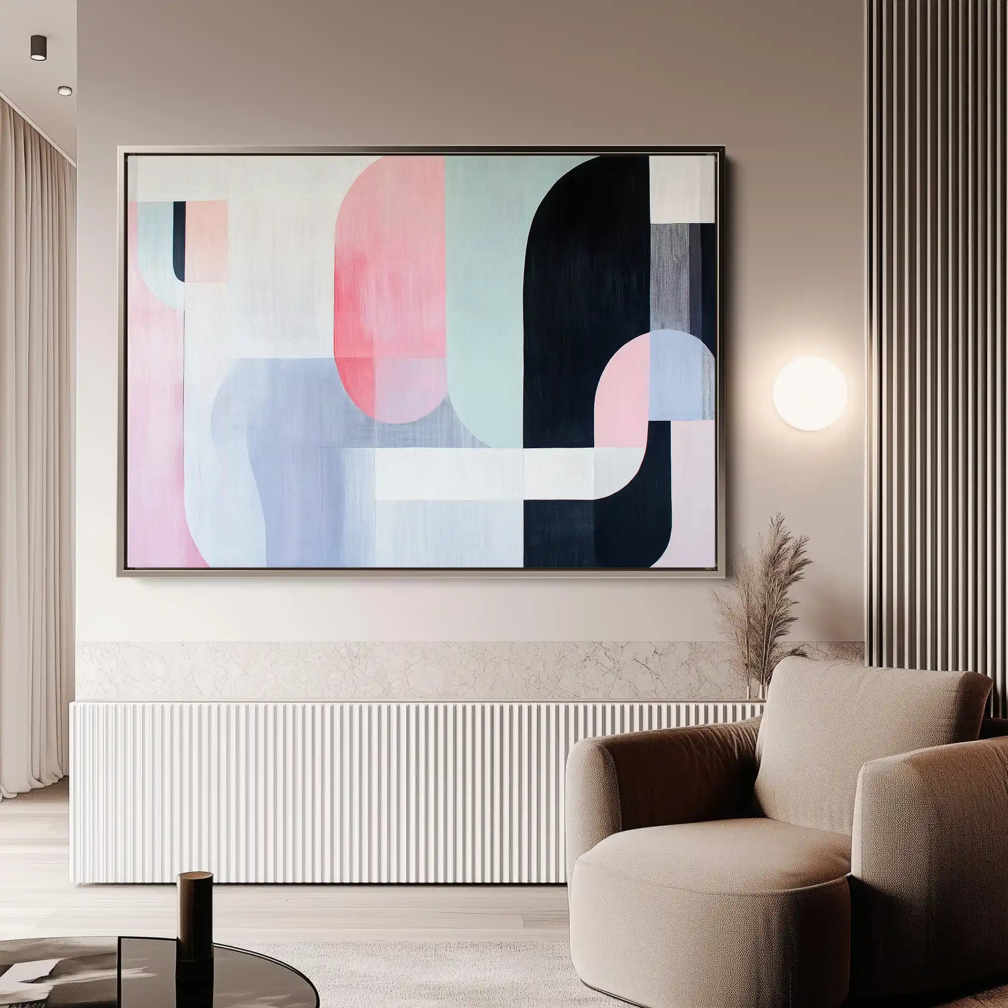 Abstract Canvas Wall Art WAD615-A 90 x 60 cm / Stretched on hidden frame