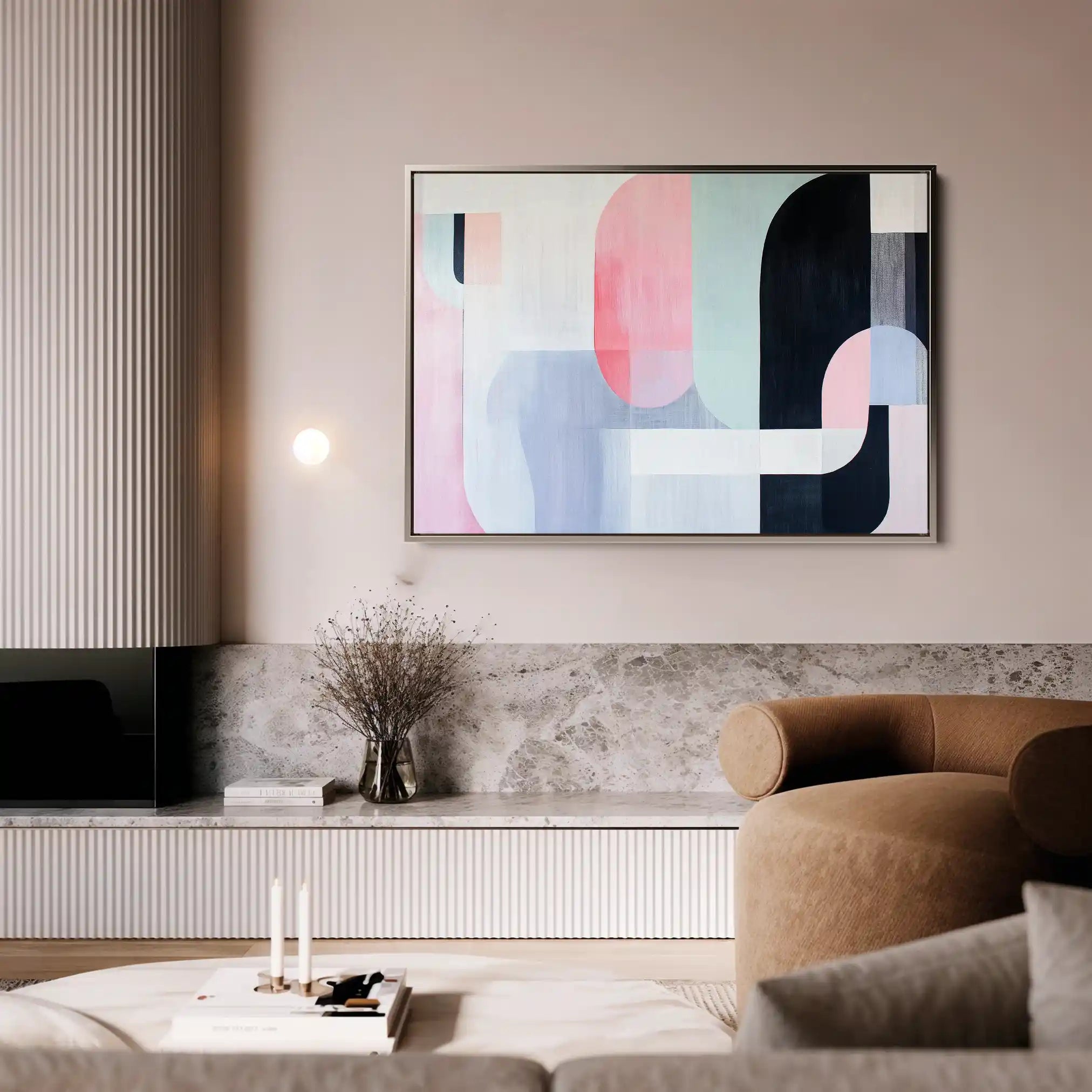 Abstract Canvas Wall Art WAD615-A 90 x 60 cm / Stretched on hidden frame