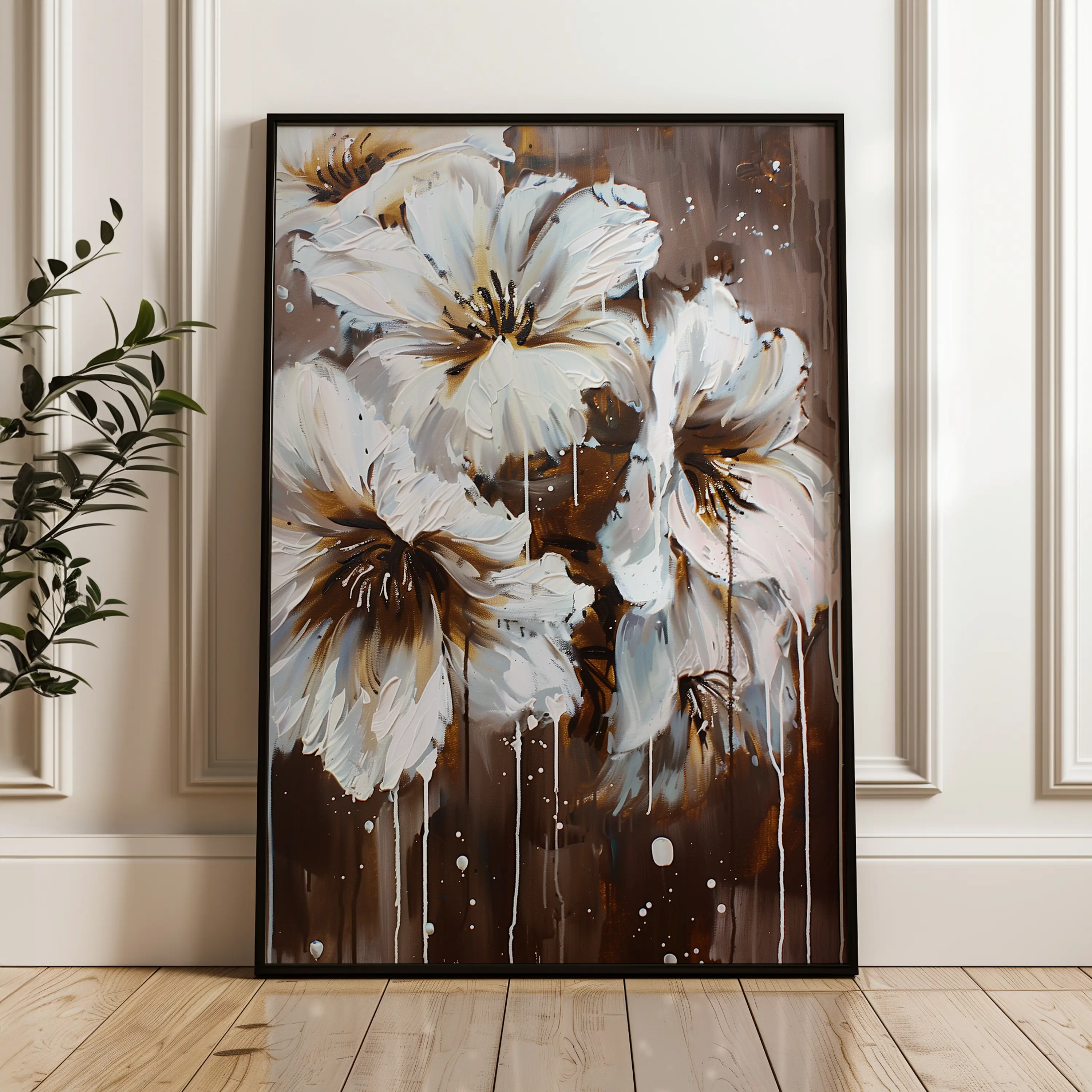 Floral Canvas Wall Art WAD615-F 90 x 60 cm / Stretched on hidden frame