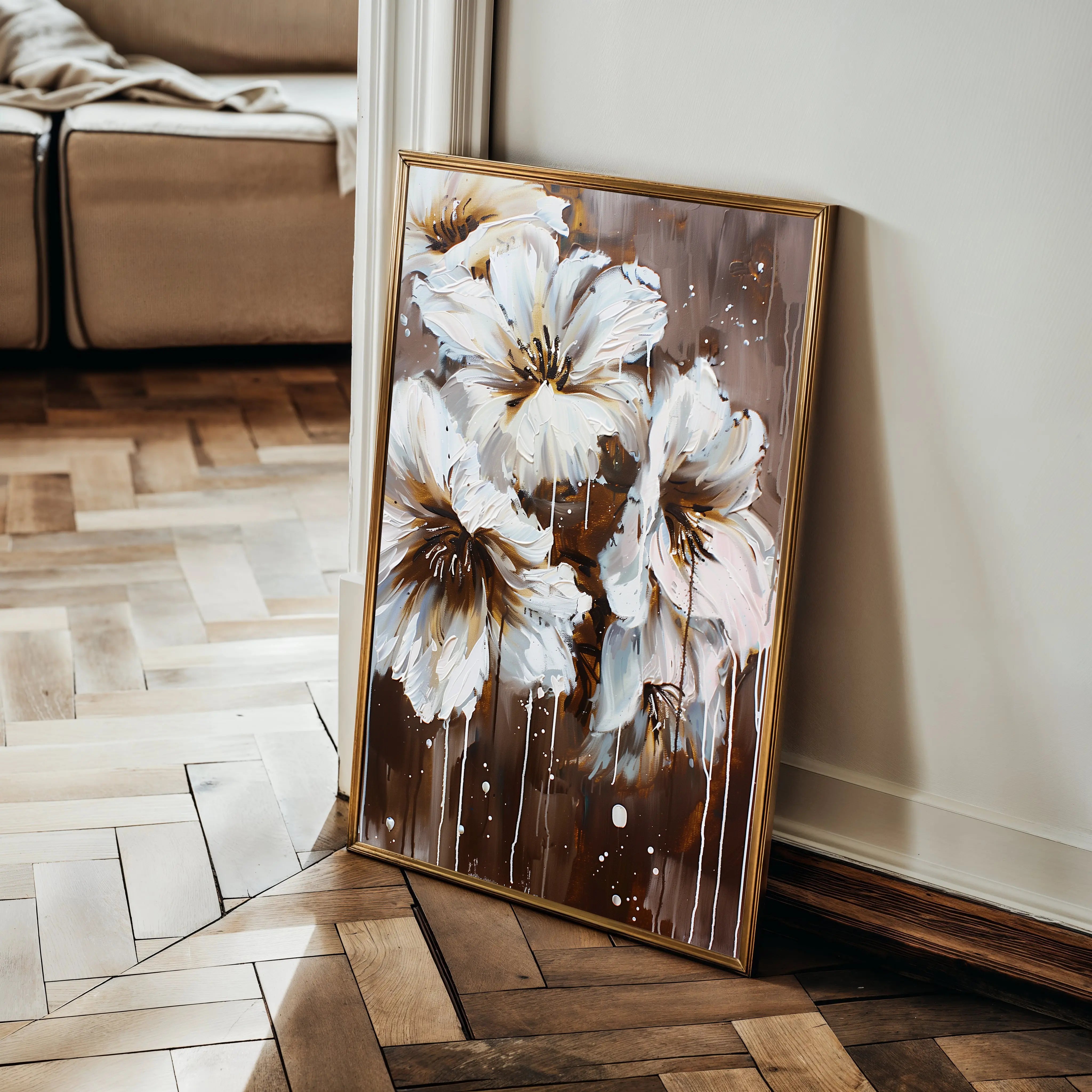 Floral Canvas Wall Art WAD615-F 90 x 60 cm / Stretched on hidden frame