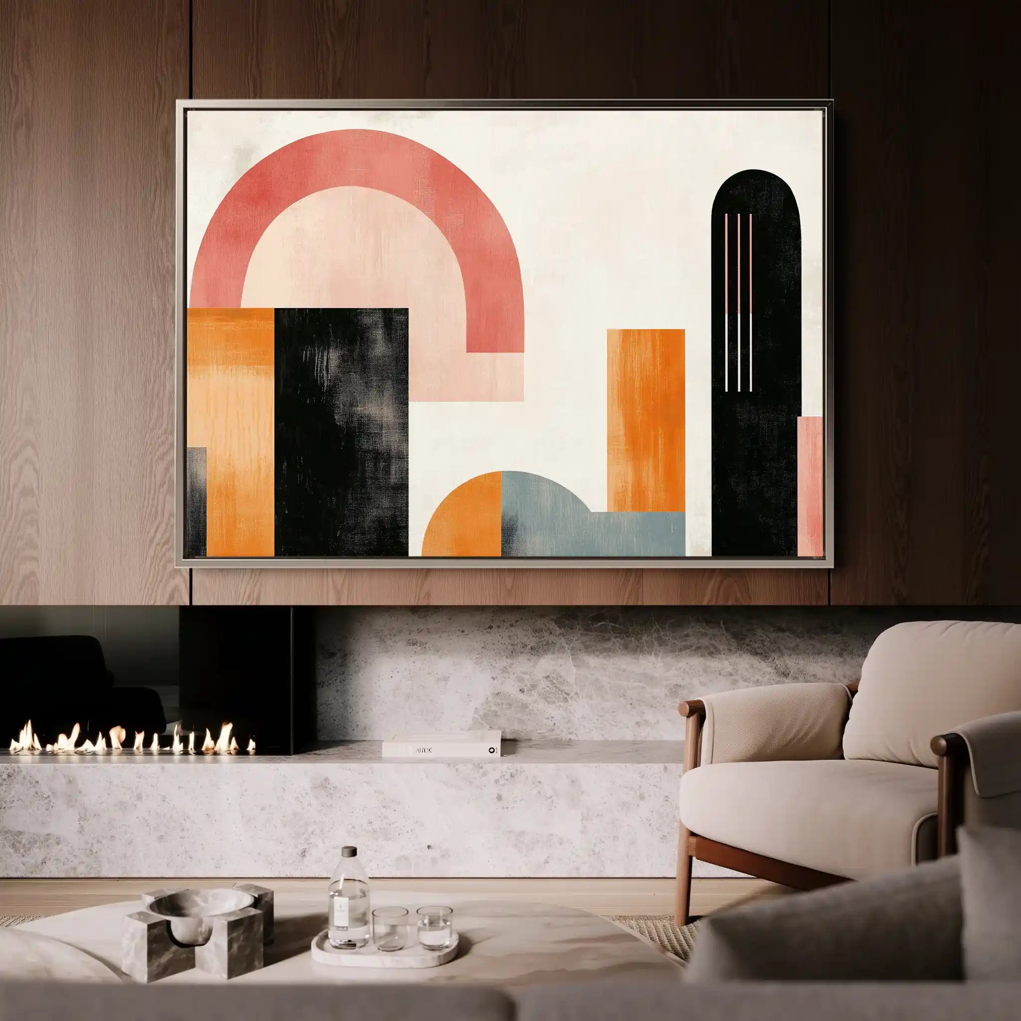 Abstract Canvas Wall Art WAD624-A 90 x 60 cm / Stretched on hidden frame