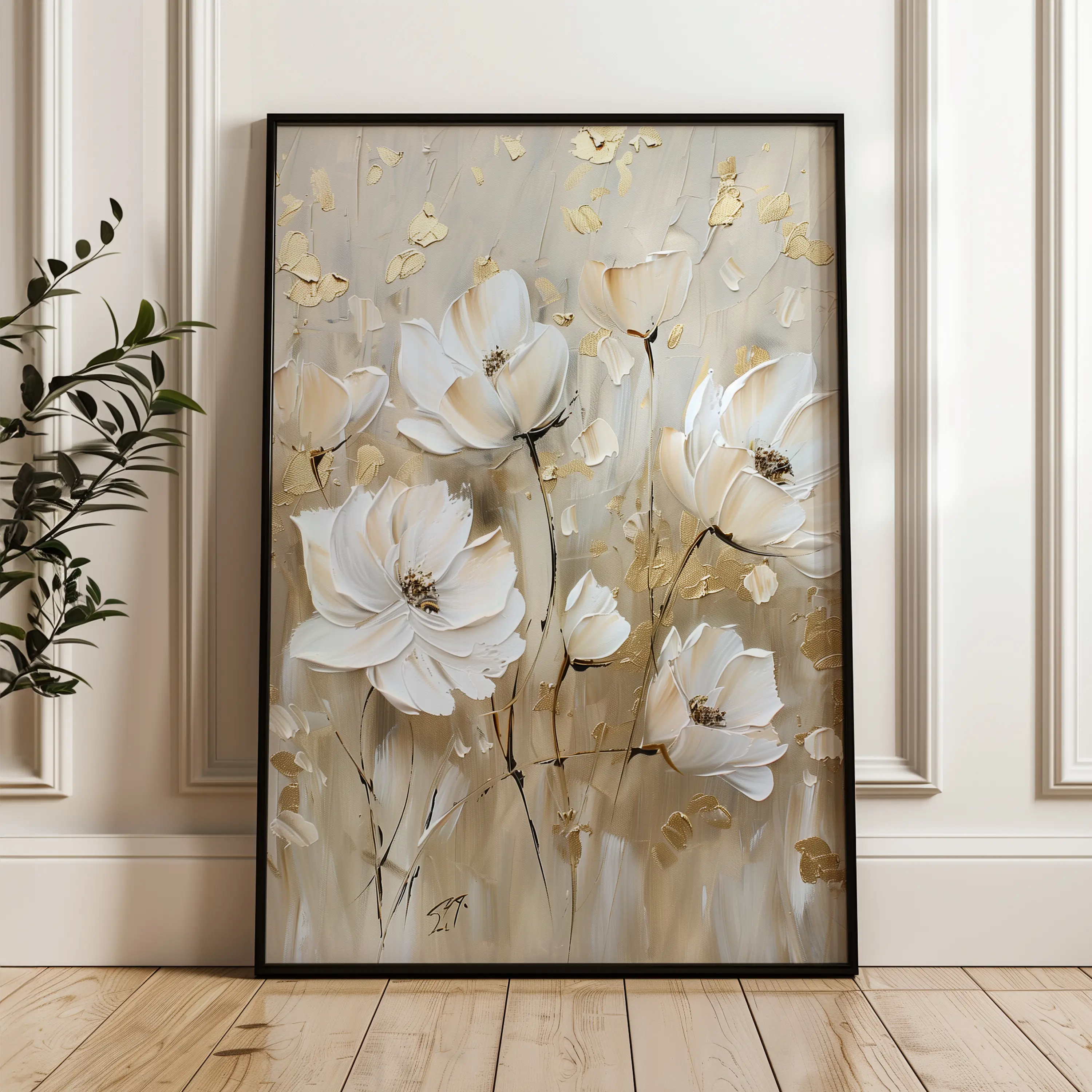 Floral Canvas Wall Art WAD630-F 90 x 60 cm / Stretched on hidden frame