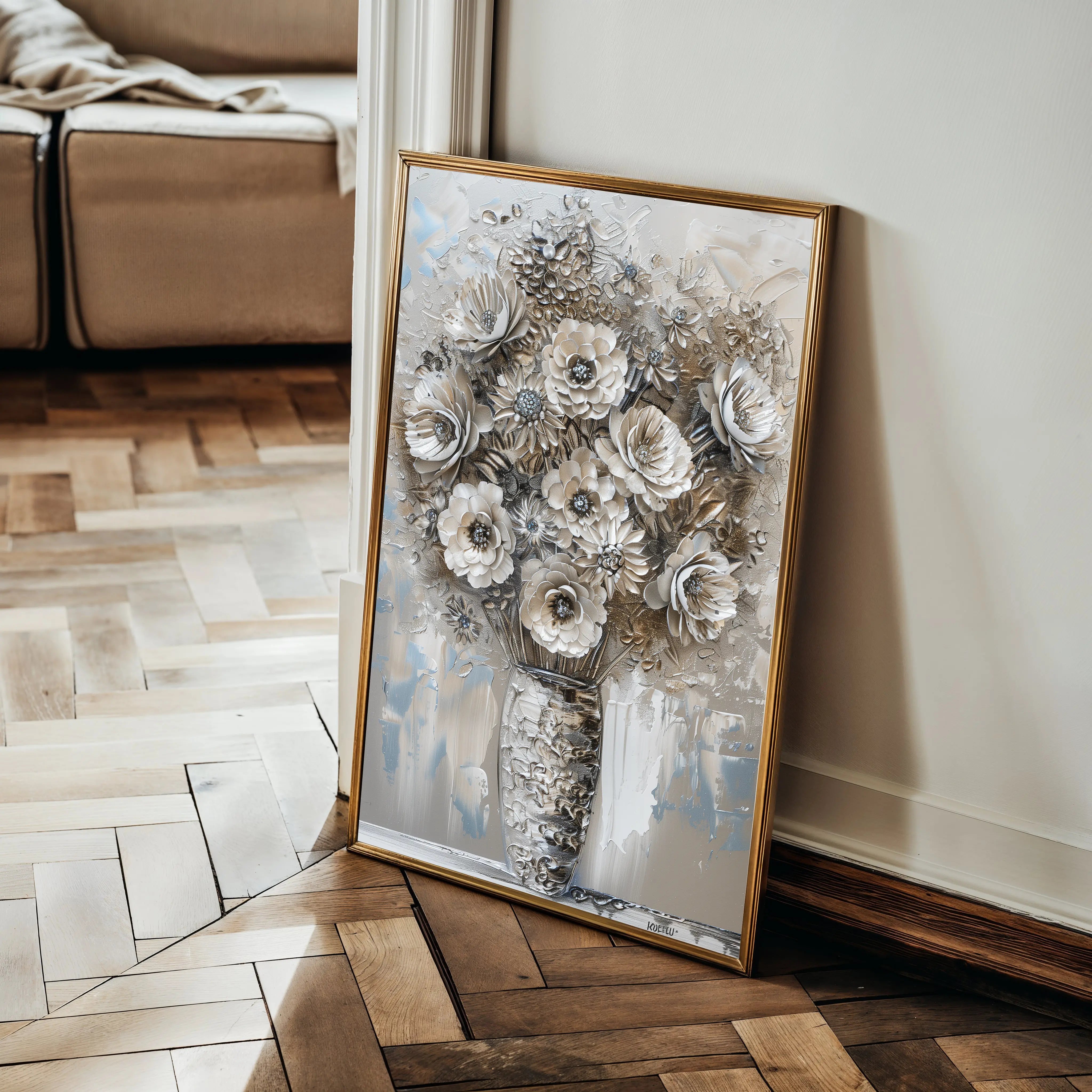 Floral Canvas Wall Art WAD634-F 90 x 60 cm / Stretched on hidden frame