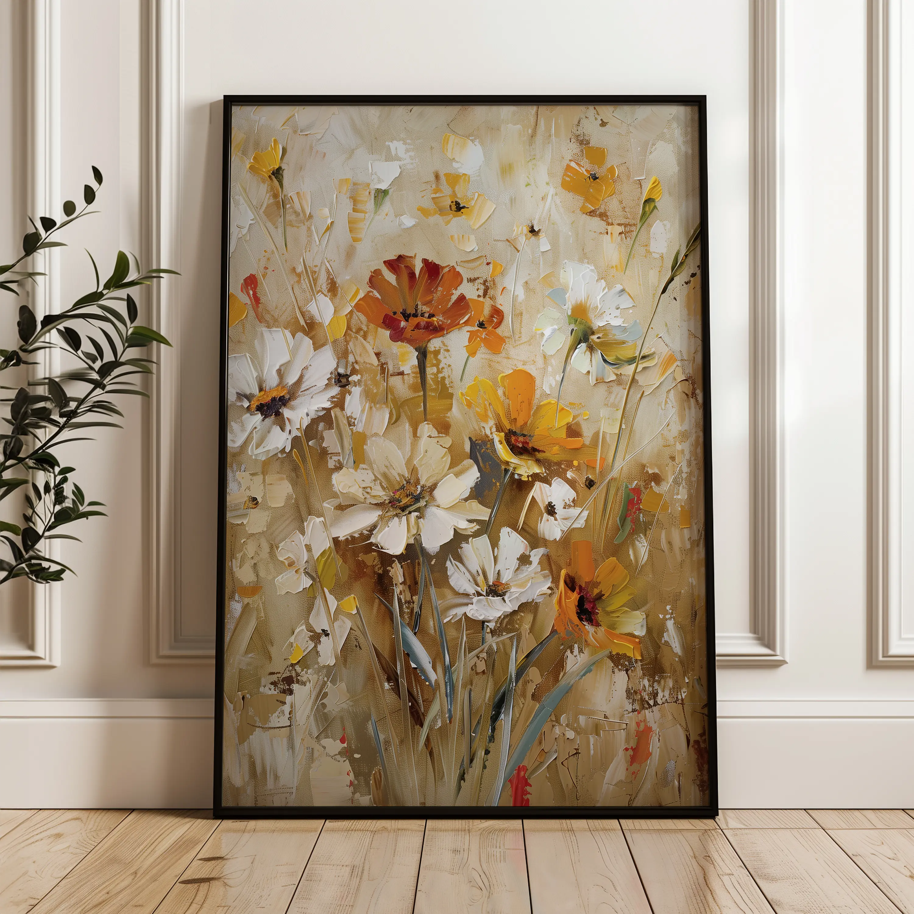 Floral Canvas Wall Art WAD638-F 90 x 60 cm / Stretched on hidden frame