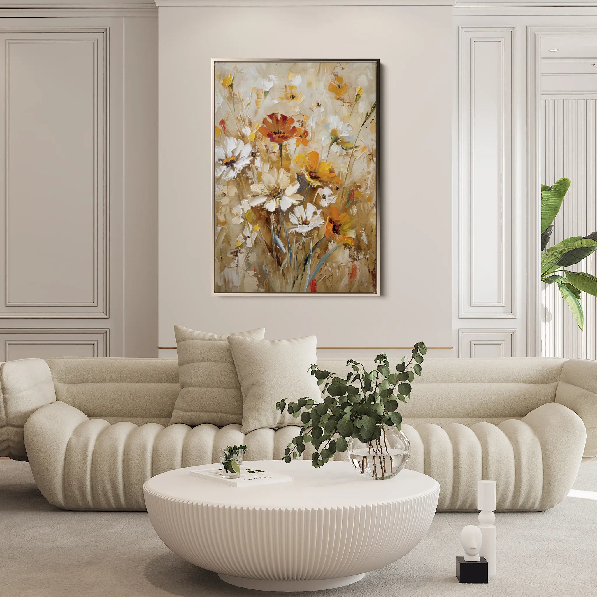 Floral Canvas Wall Art WAD638-F 90 x 60 cm / Stretched on hidden frame