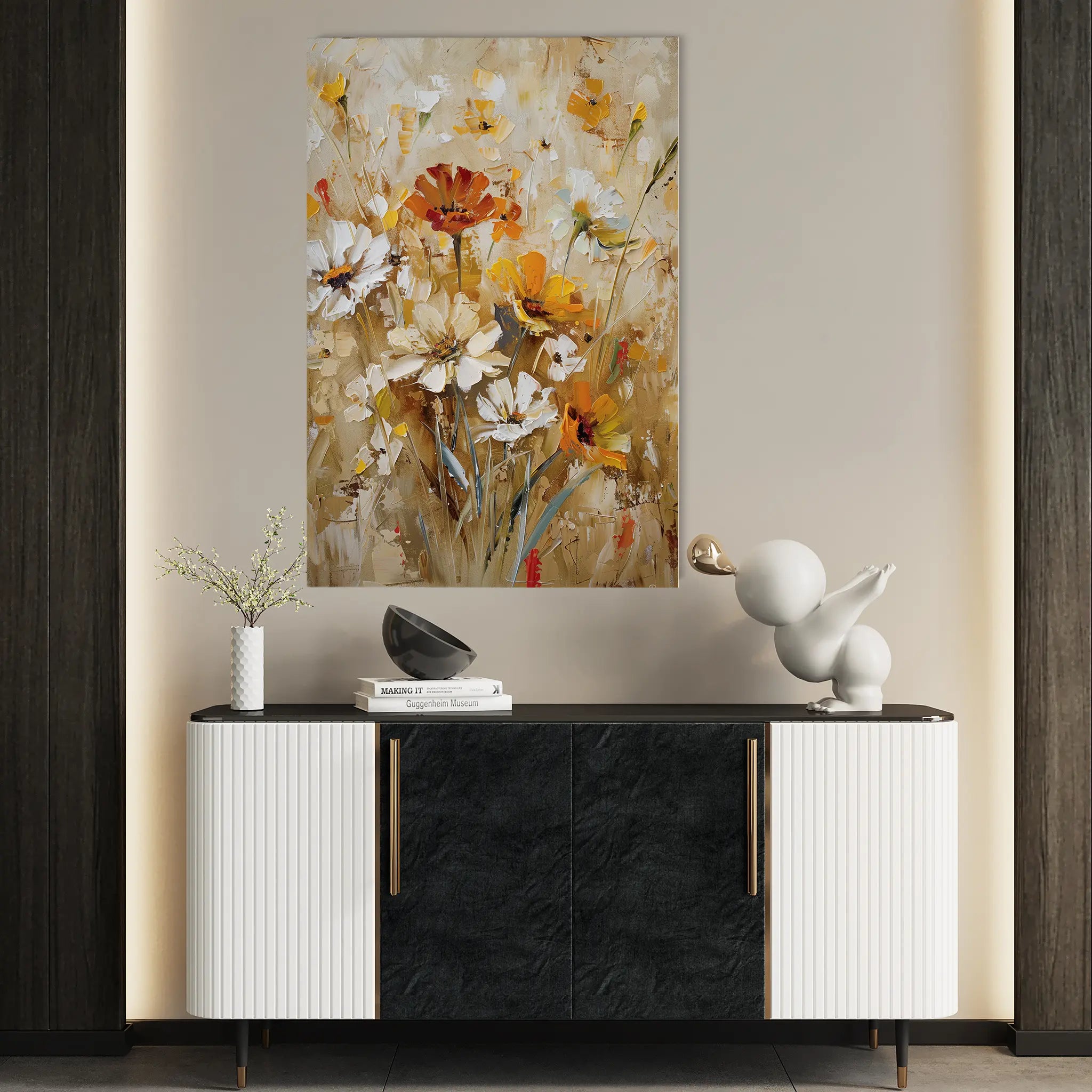 Floral Canvas Wall Art WAD638-F 90 x 60 cm / Stretched on hidden frame