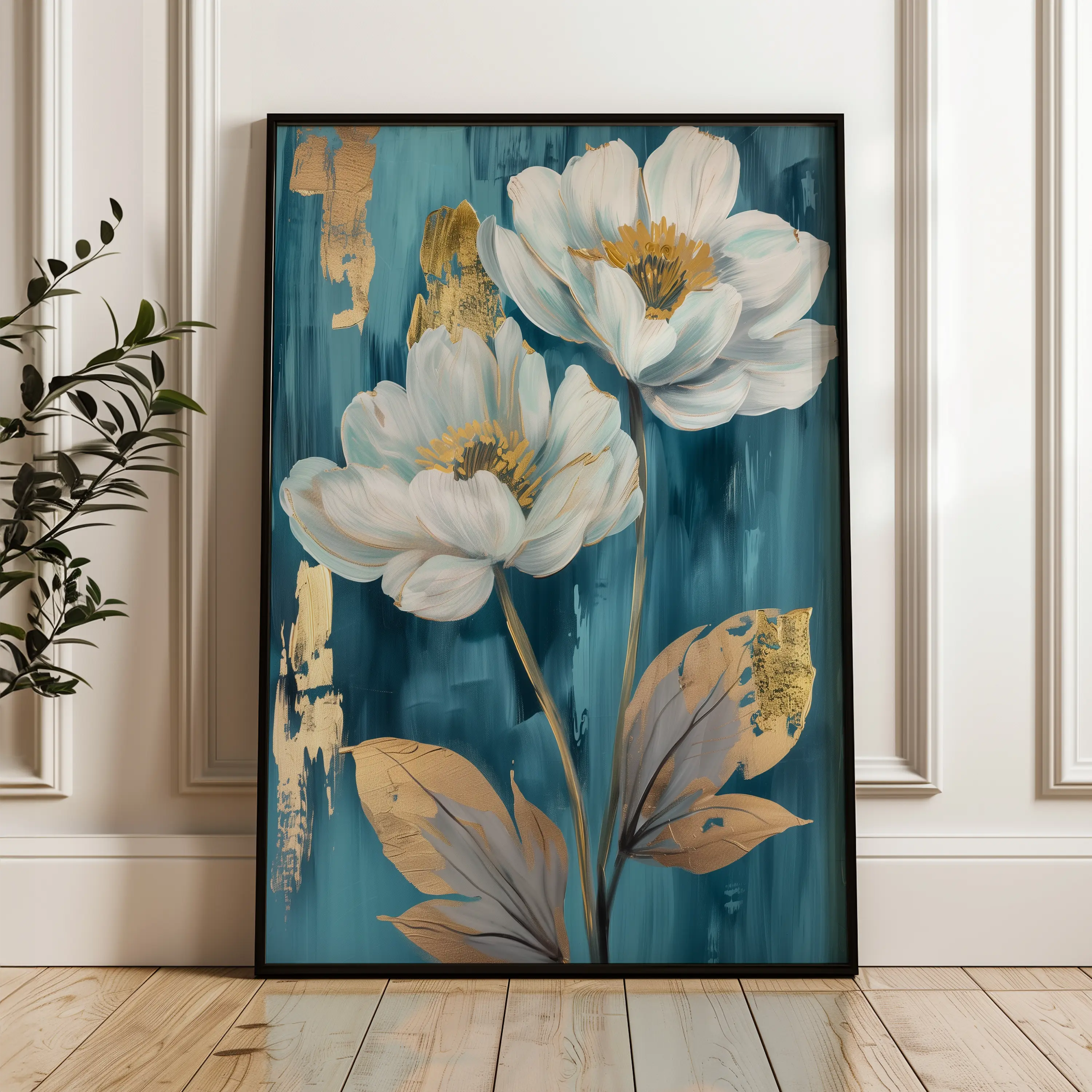 Floral Canvas Wall Art WAD639-F 90 x 60 cm / Stretched on hidden frame