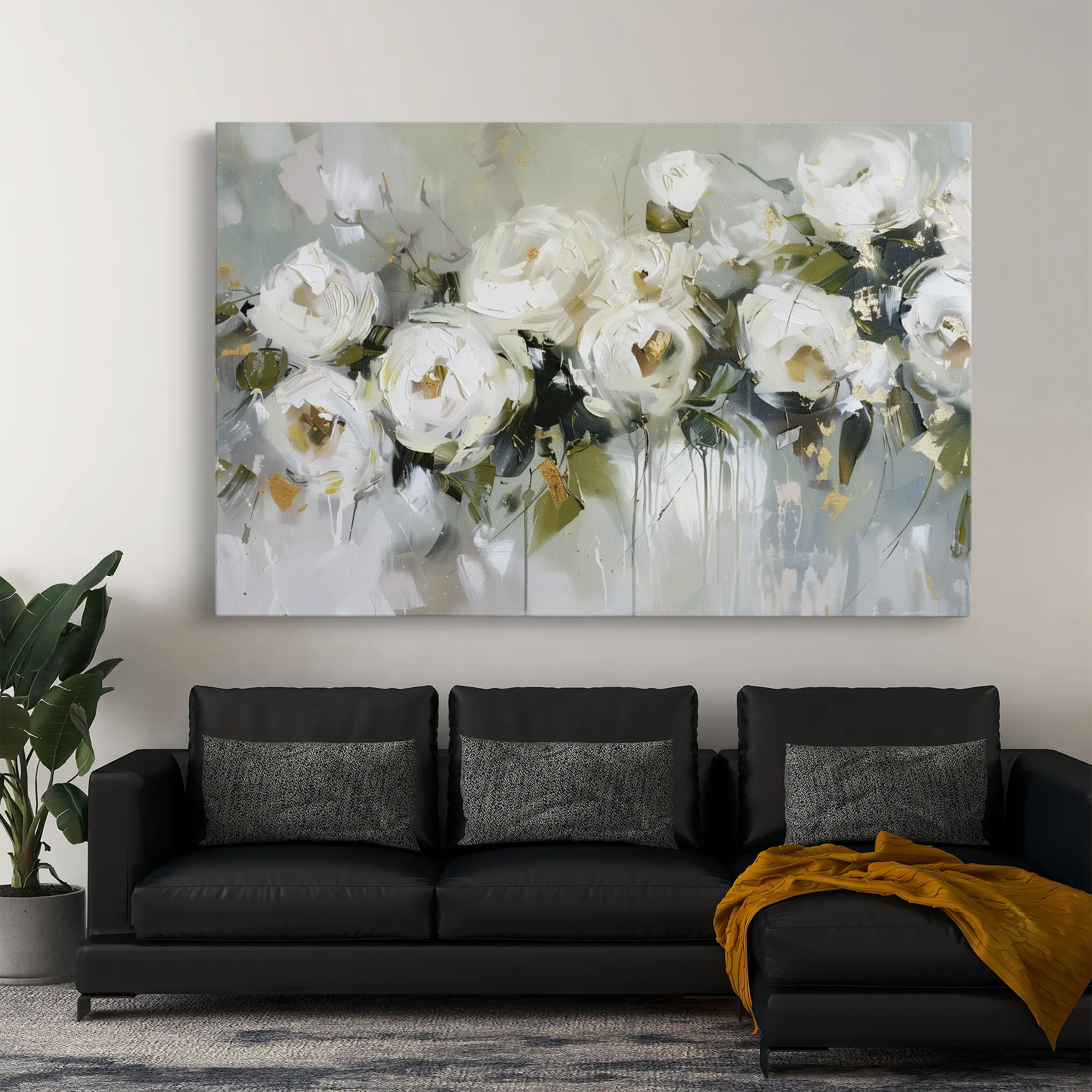 Floral Canvas Wall Art WAD643-F 90 x 60 cm / Stretched on hidden frame