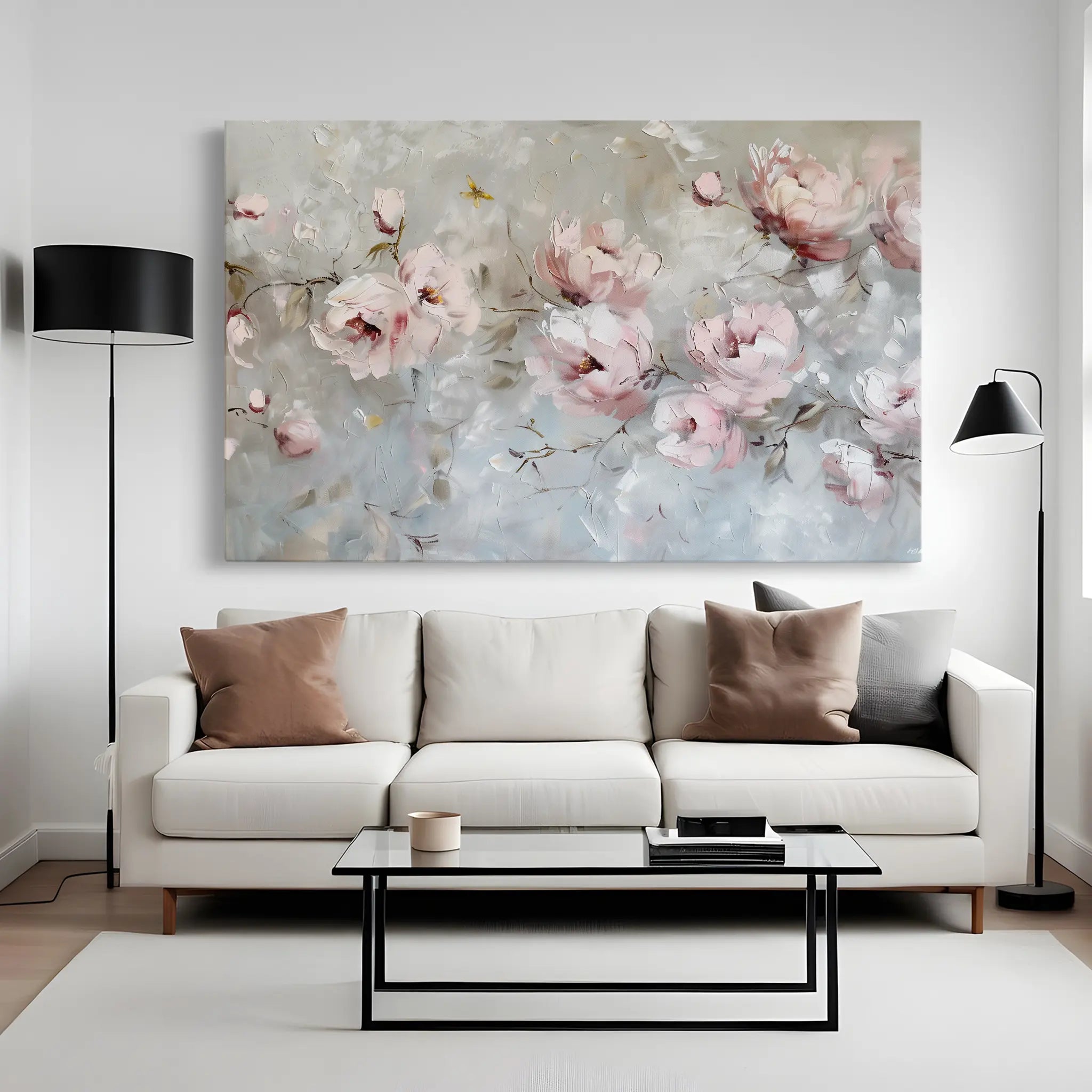 Floral Canvas Wall Art WAD644-F 90 x 60 cm / Stretched on hidden frame