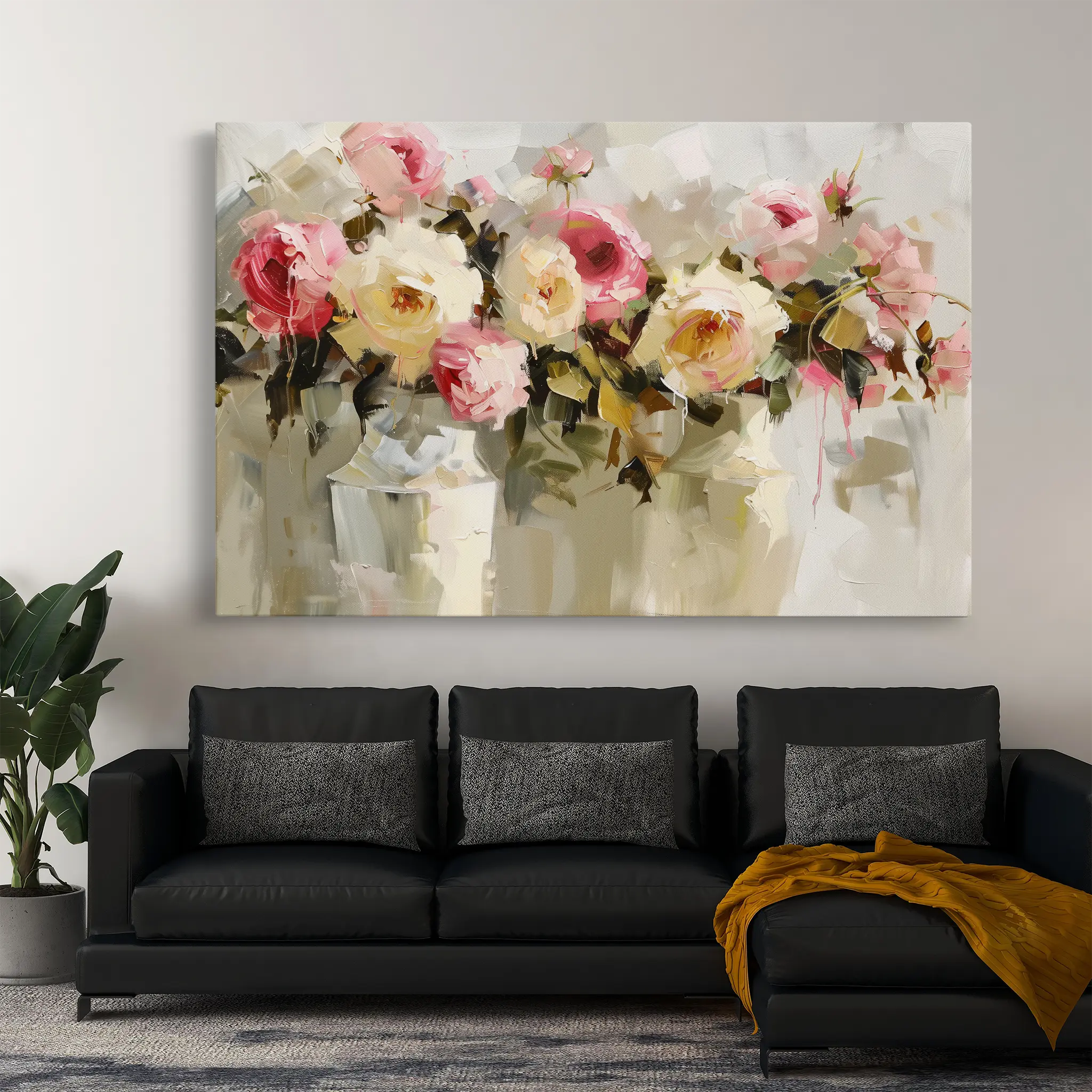 Floral Canvas Wall Art WAD645-F 90 x 60 cm / Stretched on hidden frame