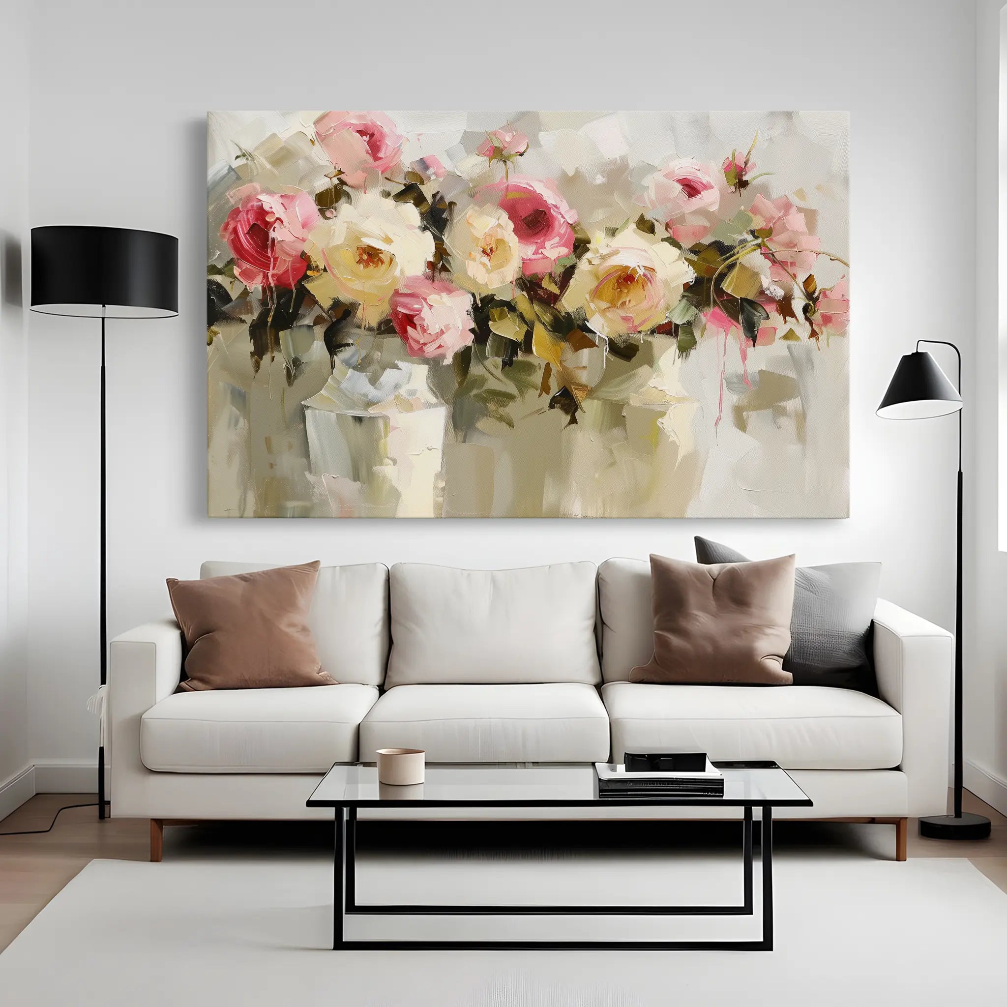 Floral Canvas Wall Art WAD645-F 90 x 60 cm / Stretched on hidden frame