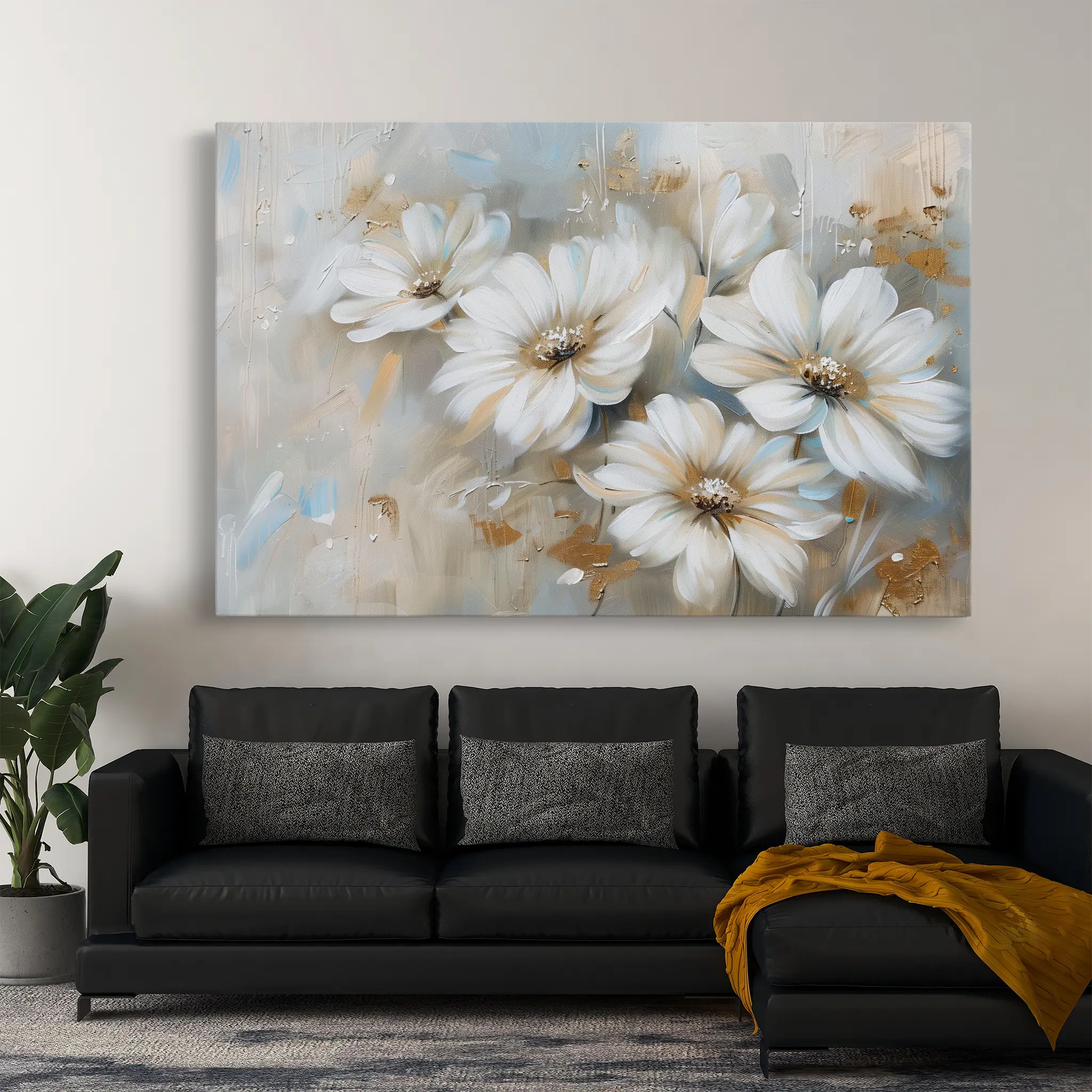 Floral Canvas Wall Art WAD646-F 90 x 60 cm / Stretched on hidden frame