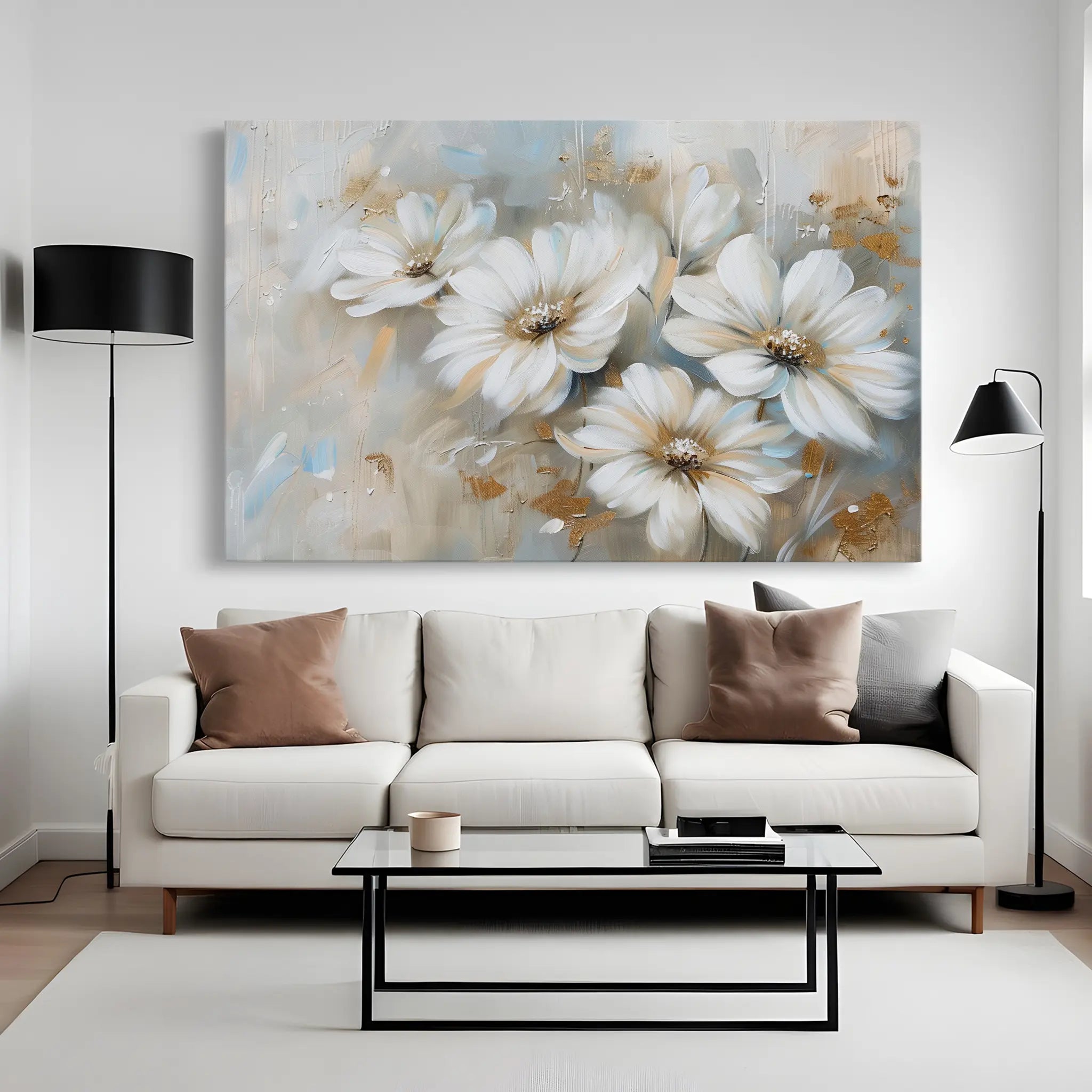 Floral Canvas Wall Art WAD646-F 90 x 60 cm / Stretched on hidden frame