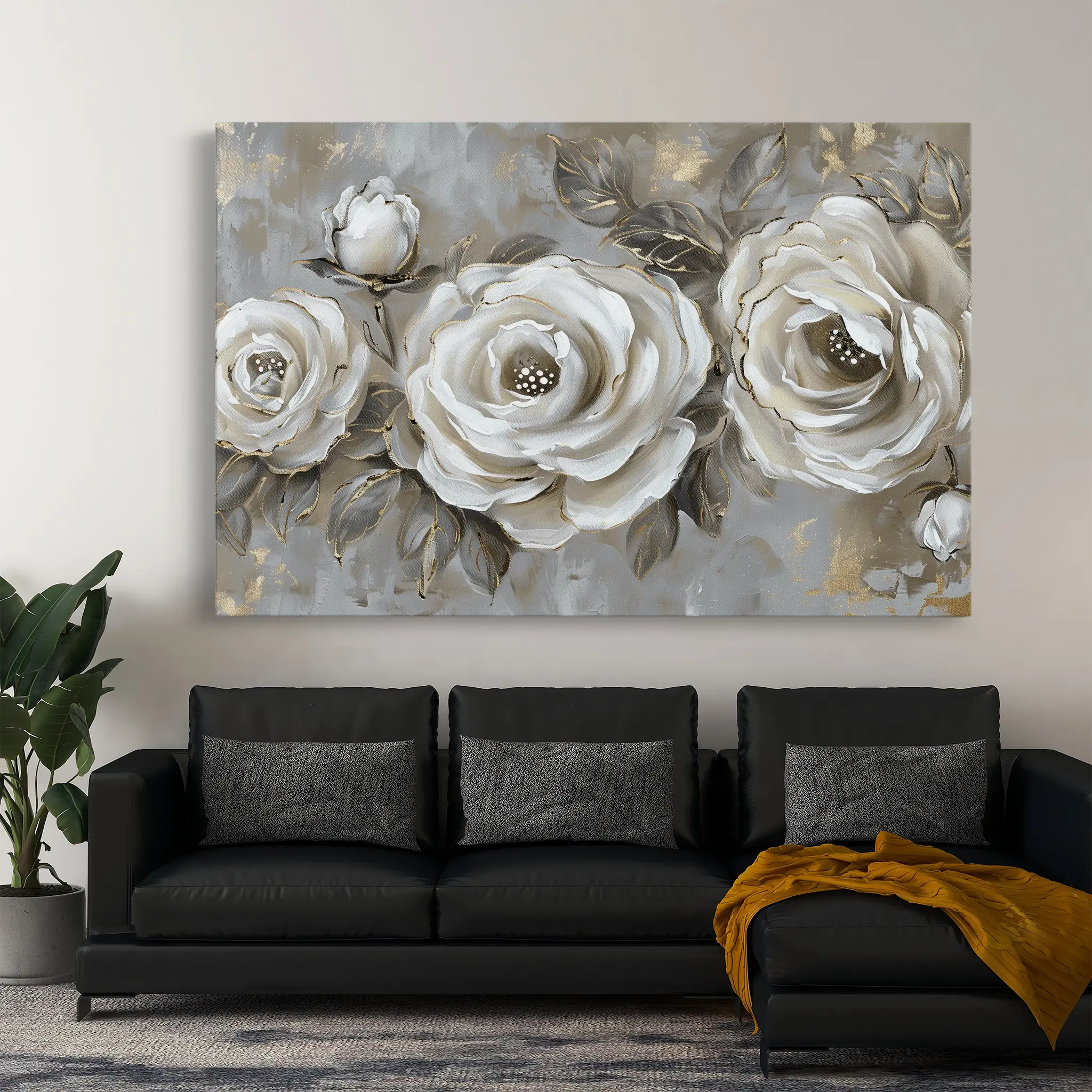 Floral Canvas Wall Art WAD647-F 90 x 60 cm / Stretched on hidden frame