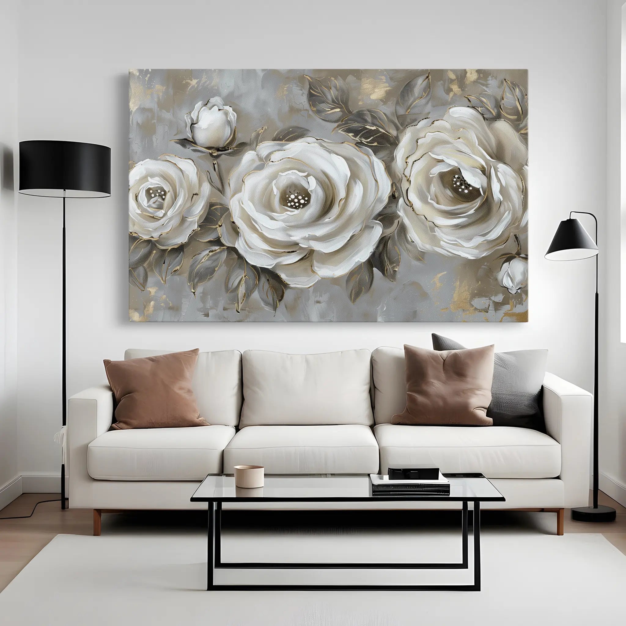 Floral Canvas Wall Art WAD647-F 90 x 60 cm / Stretched on hidden frame