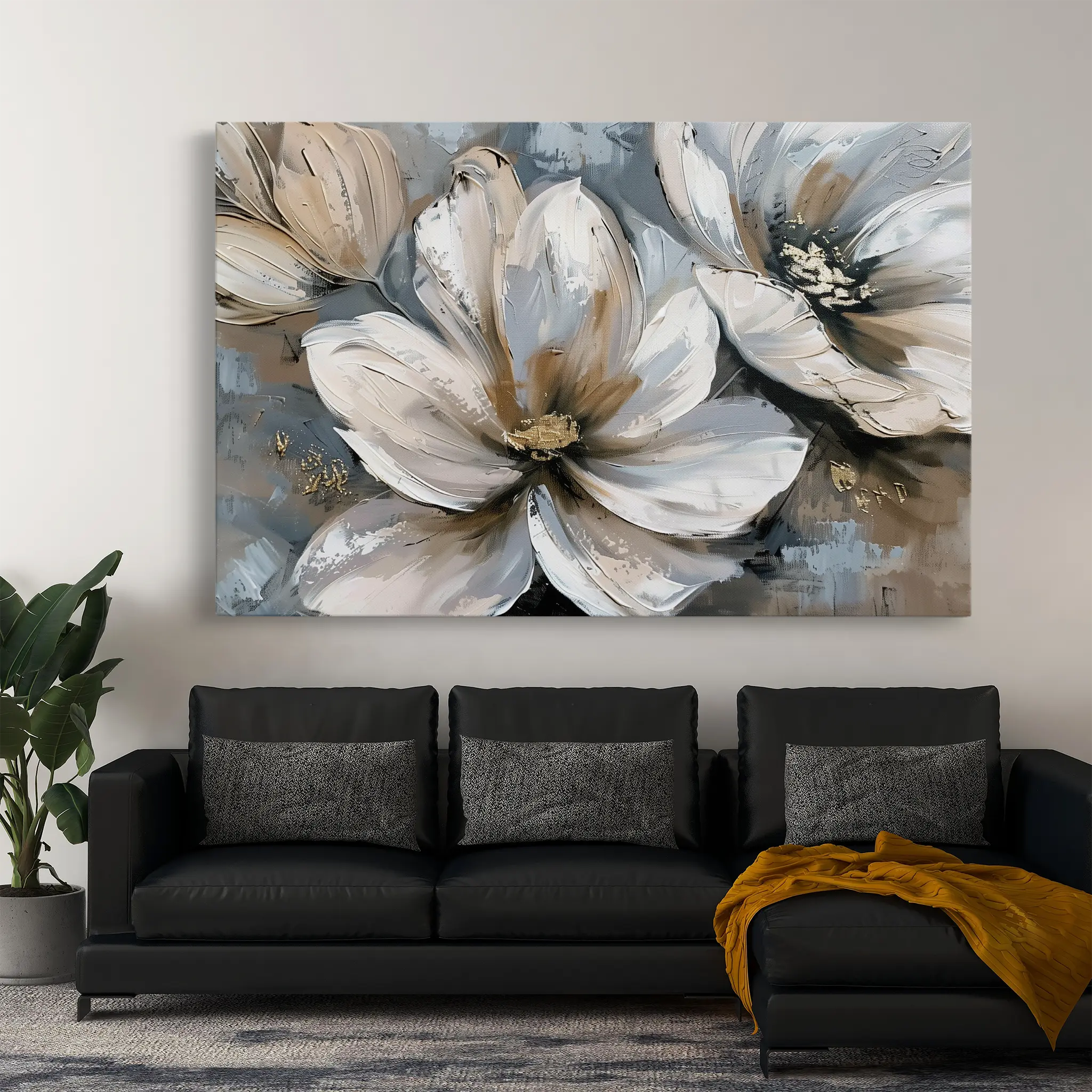 Floral Canvas Wall Art WAD648-F 90 x 60 cm / Stretched on hidden frame