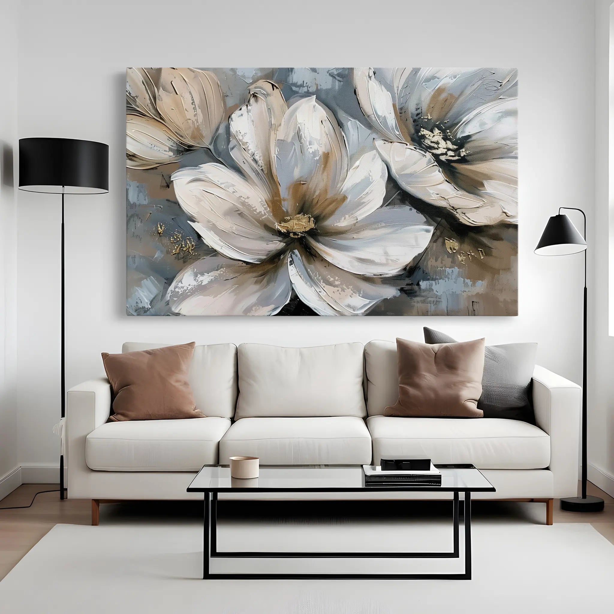 Floral Canvas Wall Art WAD648-F 90 x 60 cm / Stretched on hidden frame