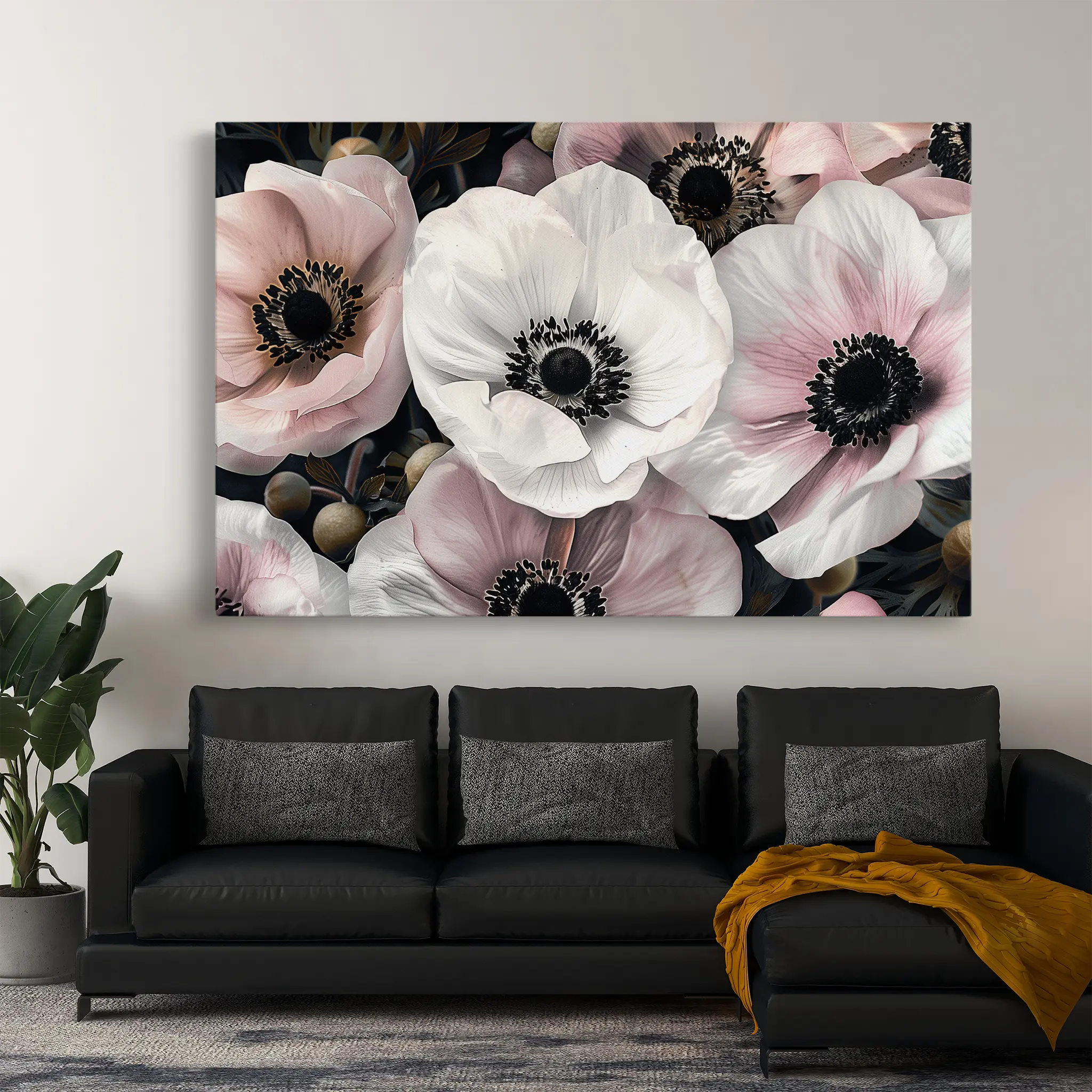 Floral Canvas Wall Art WAD649-F 90 x 60 cm / Stretched on hidden frame