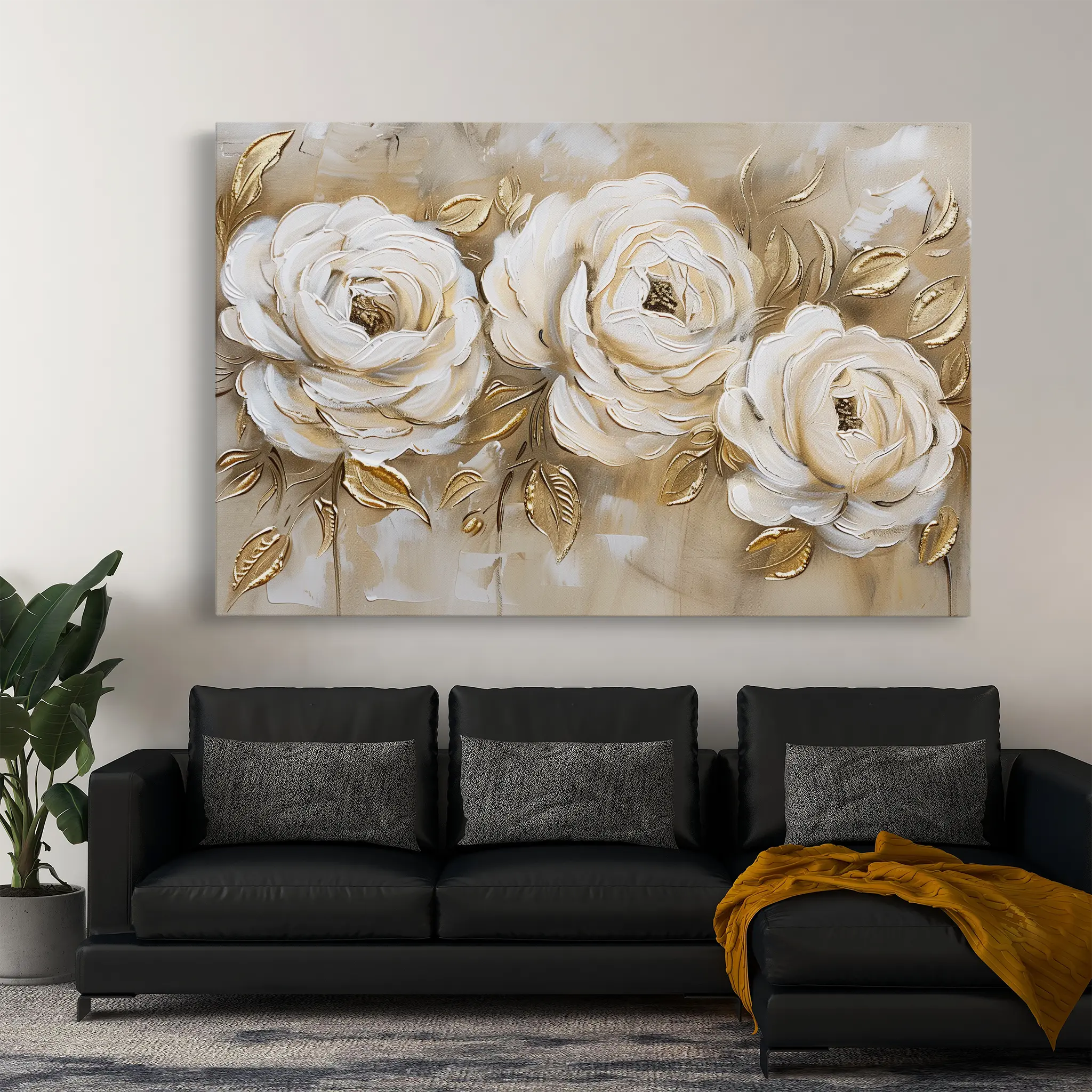 Floral Canvas Wall Art WAD650-F 90 x 60 cm / Stretched on hidden frame